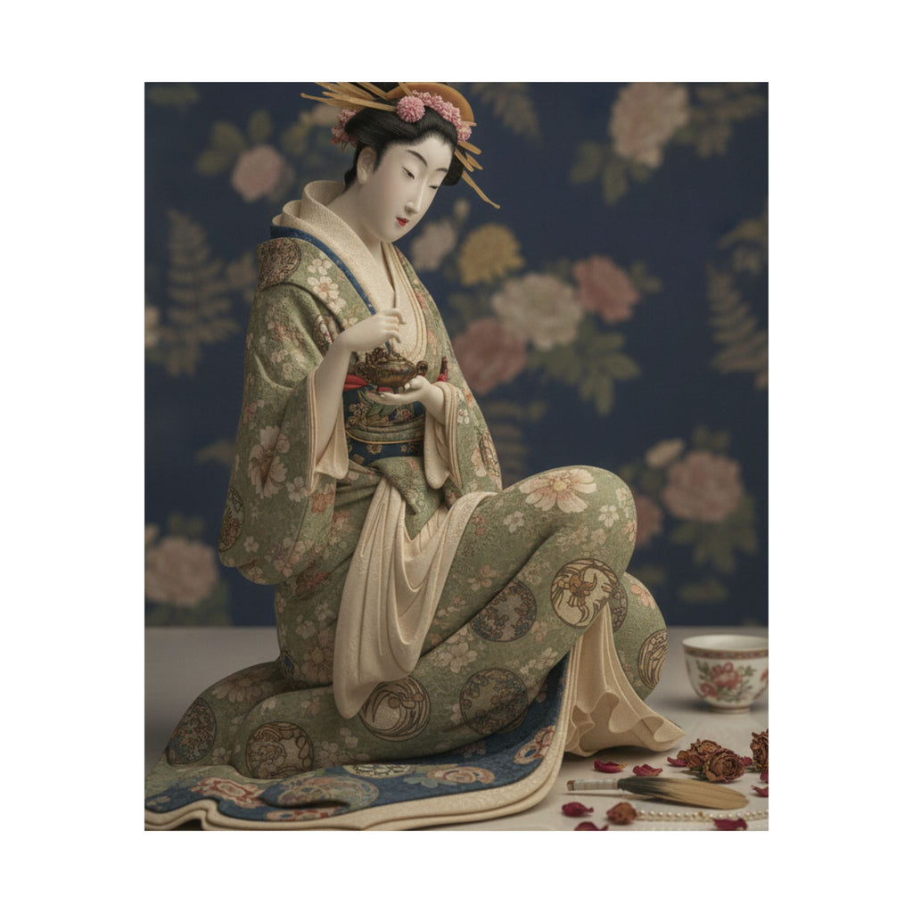 Product Marketing — Konosato Of Takeya Seated, Holding An Incense Burner — Matte Poster