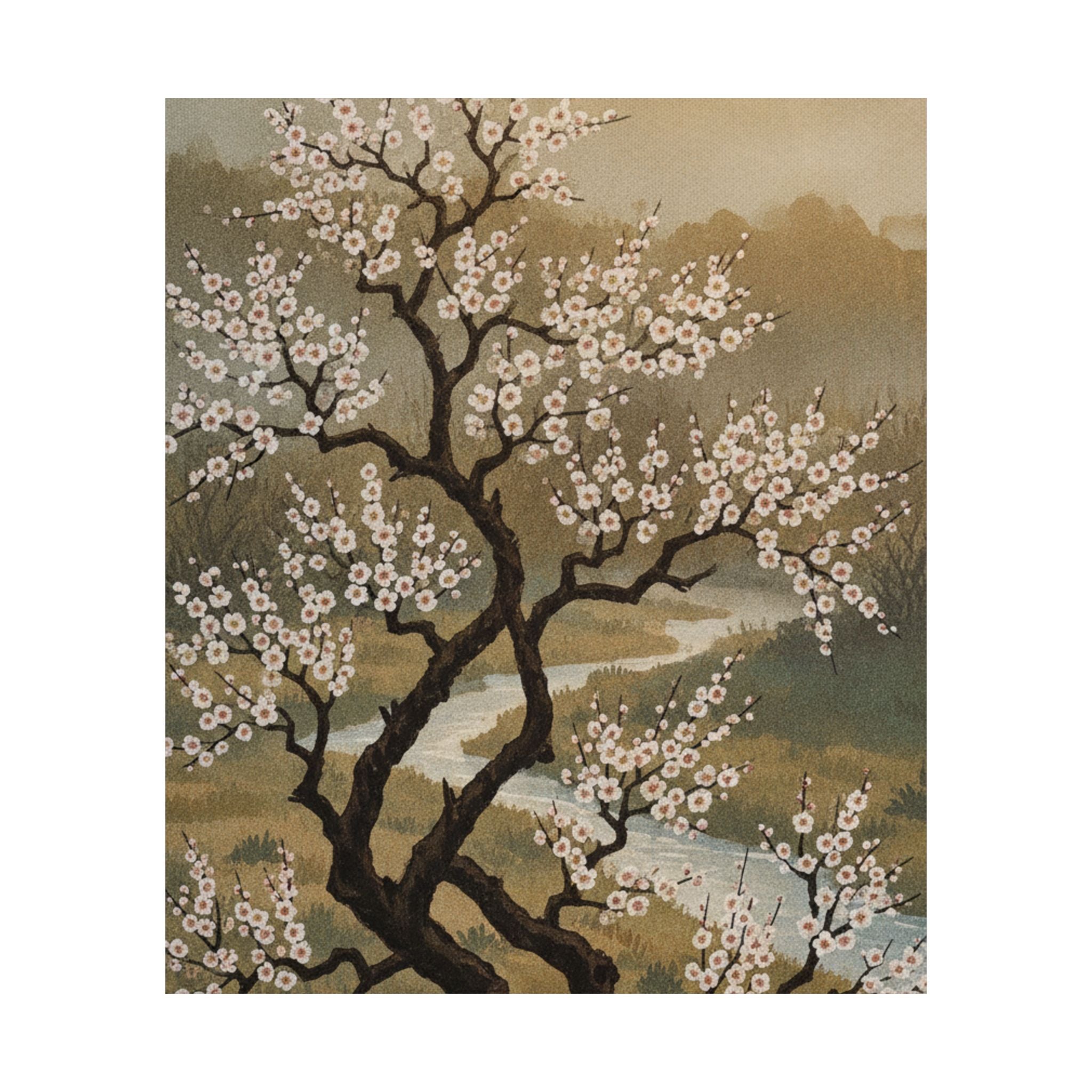 Scenic Nature — Plum Tree In Blossom — Matte Poster