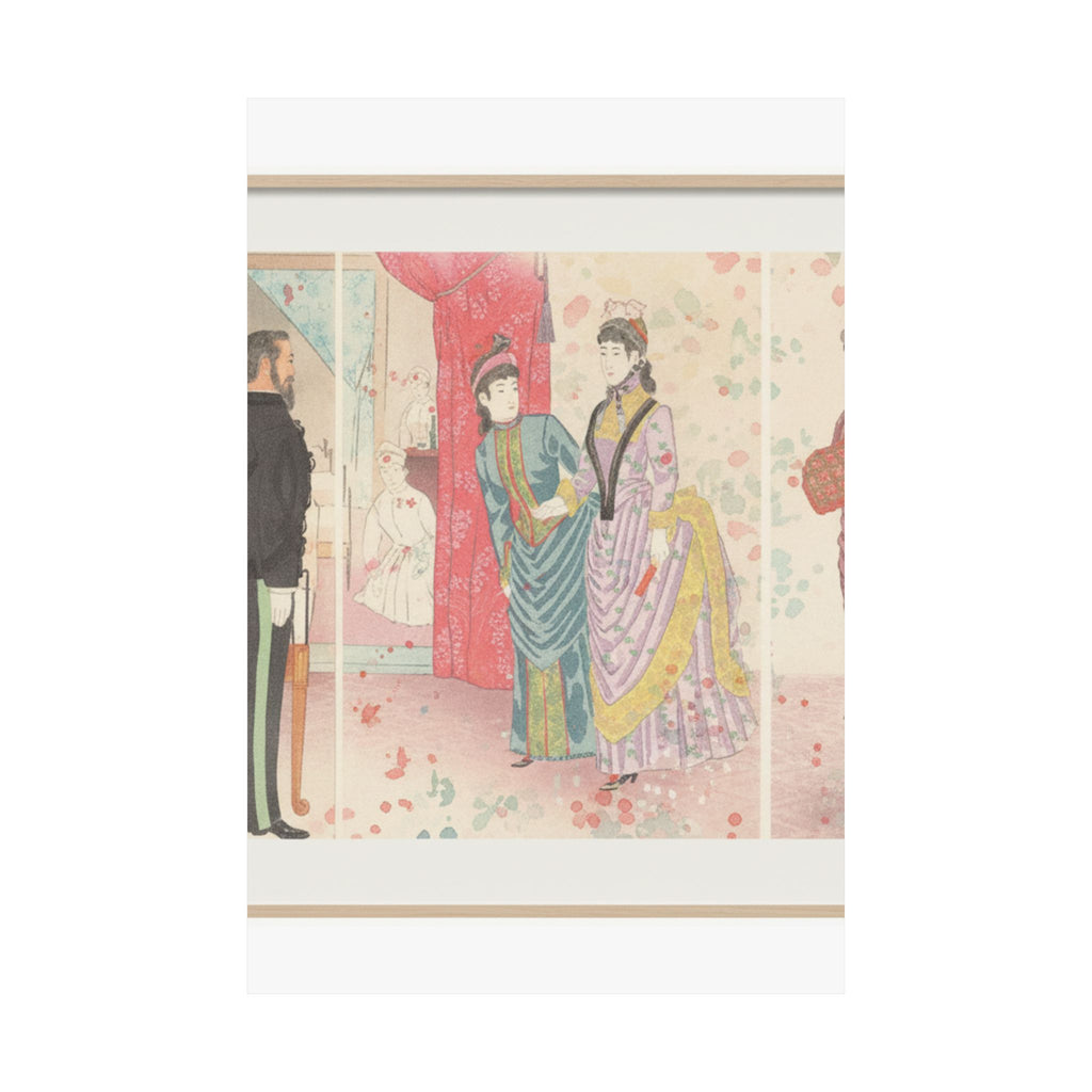 Watercolor — Illustration Of The Empress Visiting A Field Hospital [In Hiroshima] (Yasen Byōi — Matte Poster