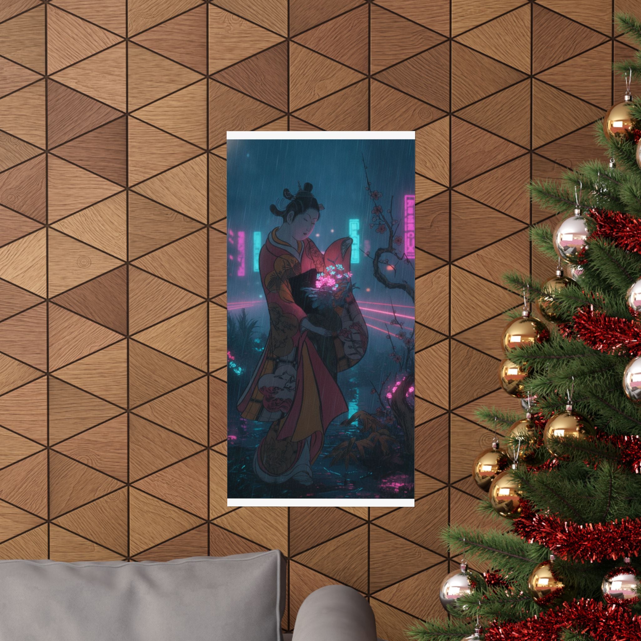 Neon Noir — A Young Lady In A Garden — Matte Poster