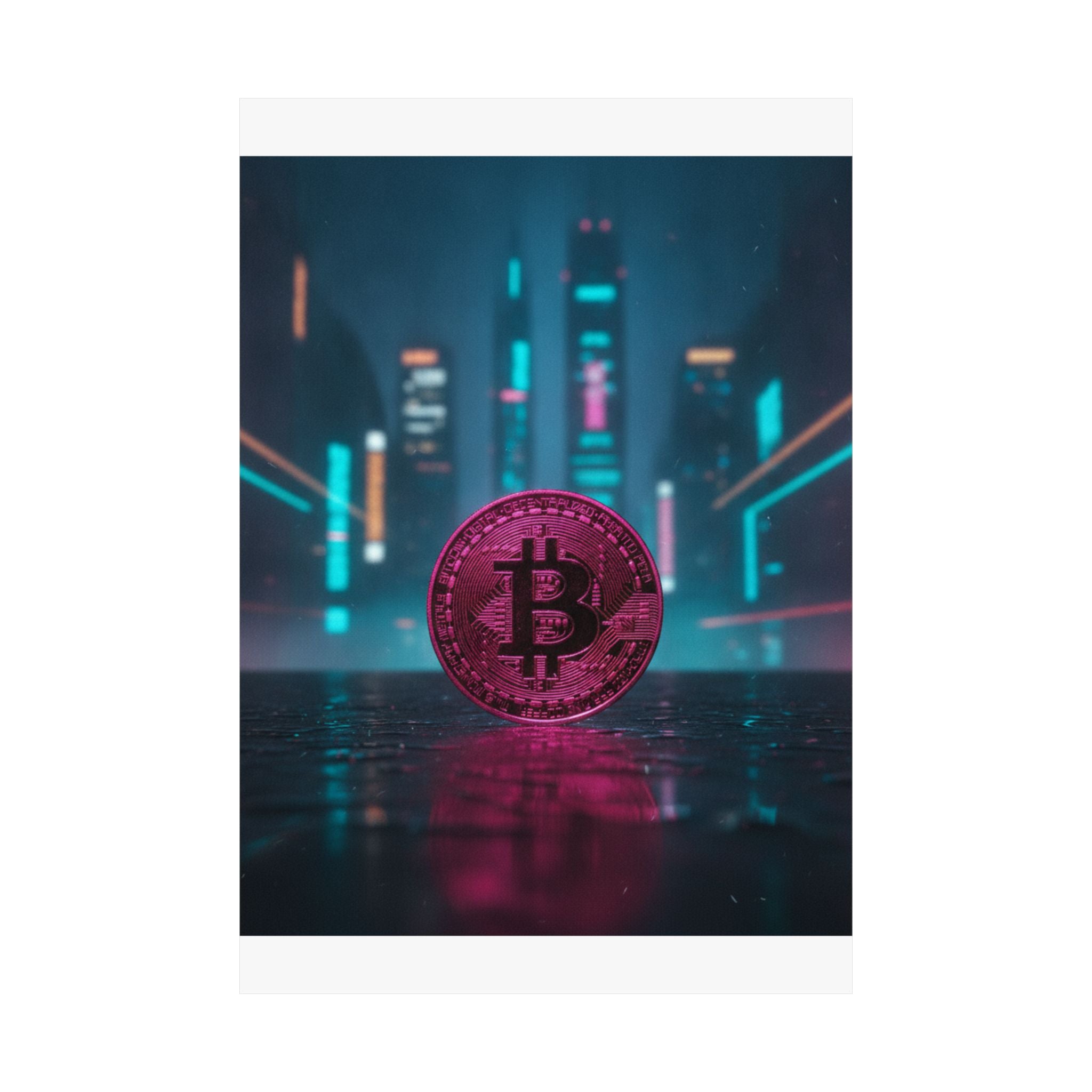 Neon Noir — Coin — Matte Poster