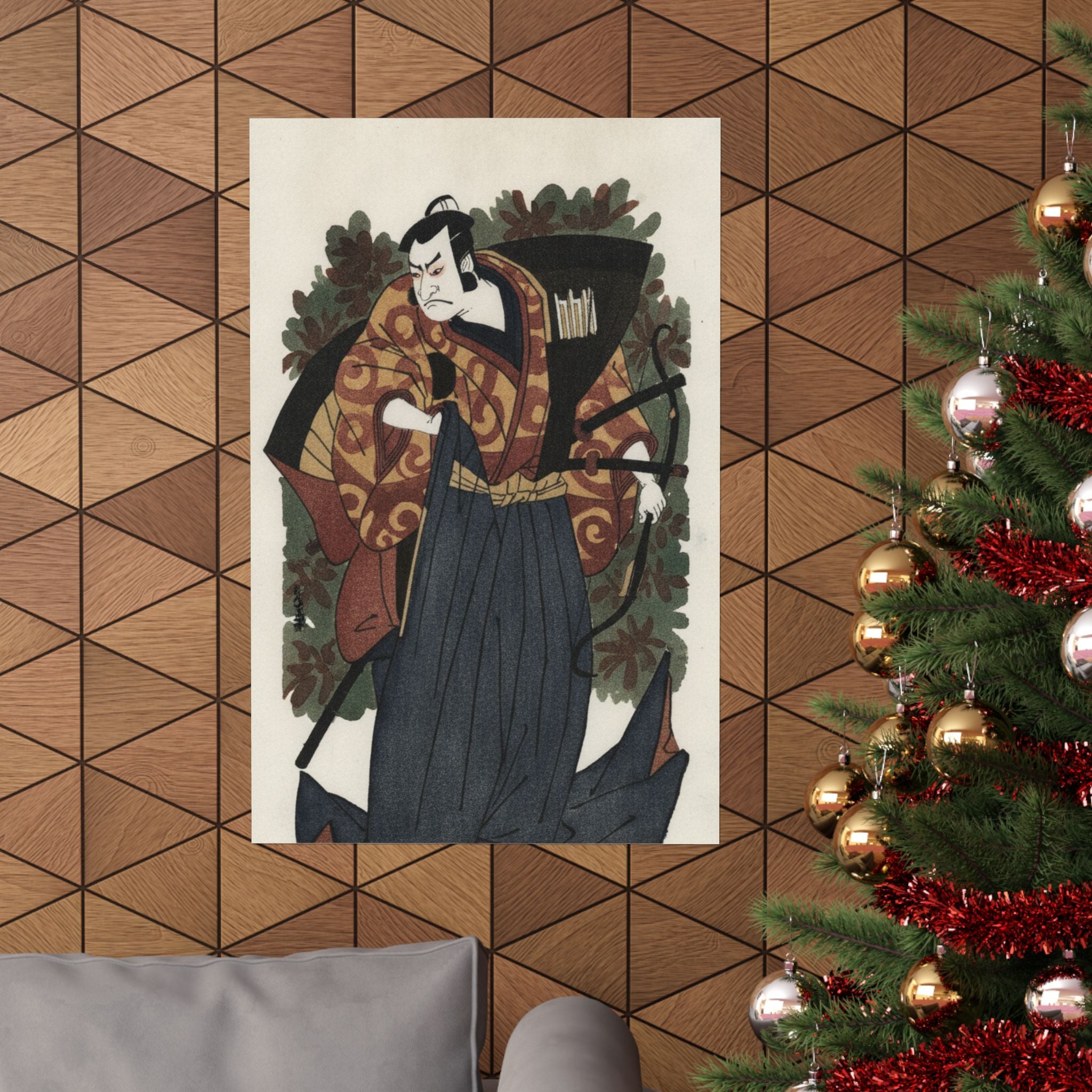 Watercolor — The First Nakamura Nakazo As A Man Of High Rank Attired In Naga-Bakama — Matte Poster
