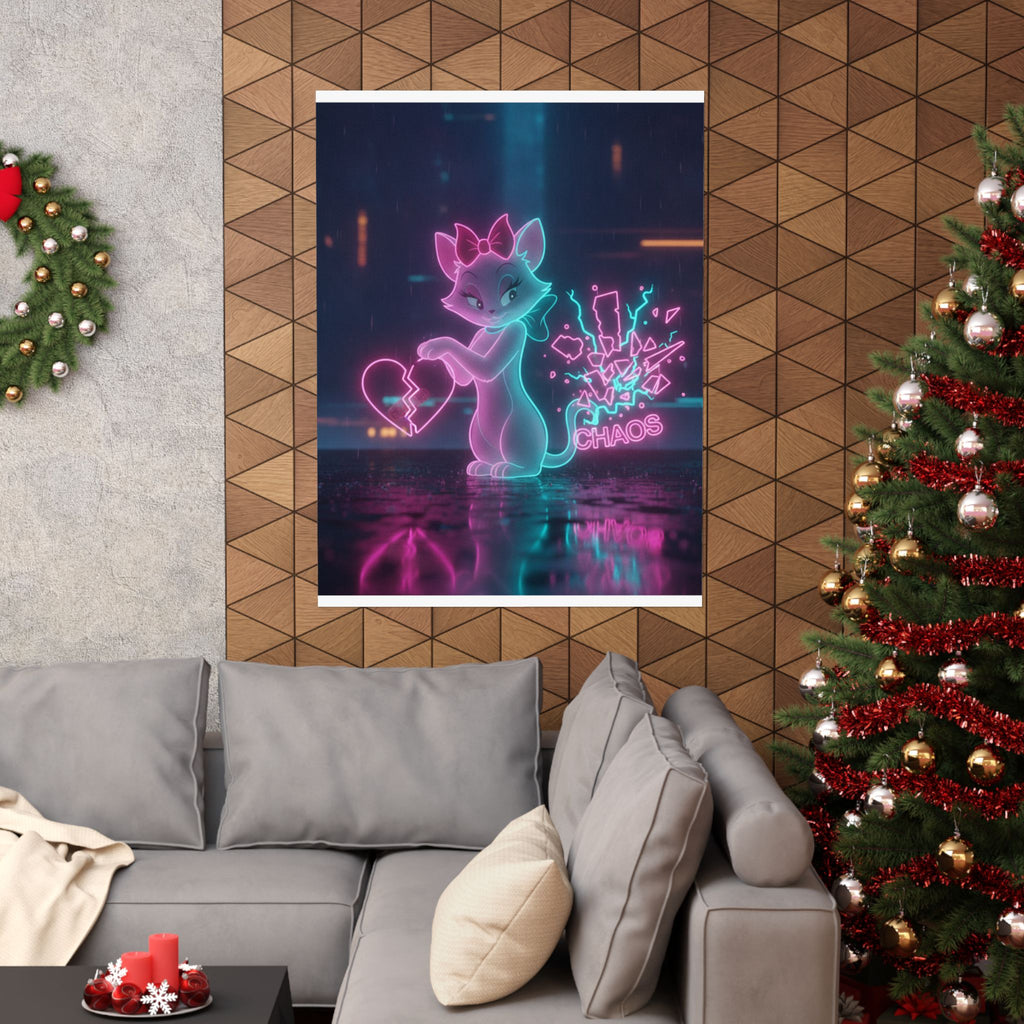 Neon Noir — Cat — Matte Poster