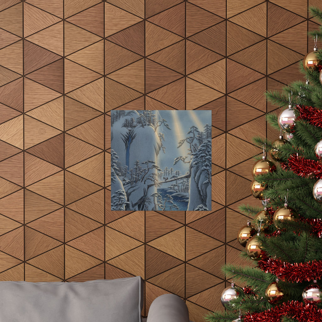Dramatic Storm — River Gorge In Snow — Matte Poster