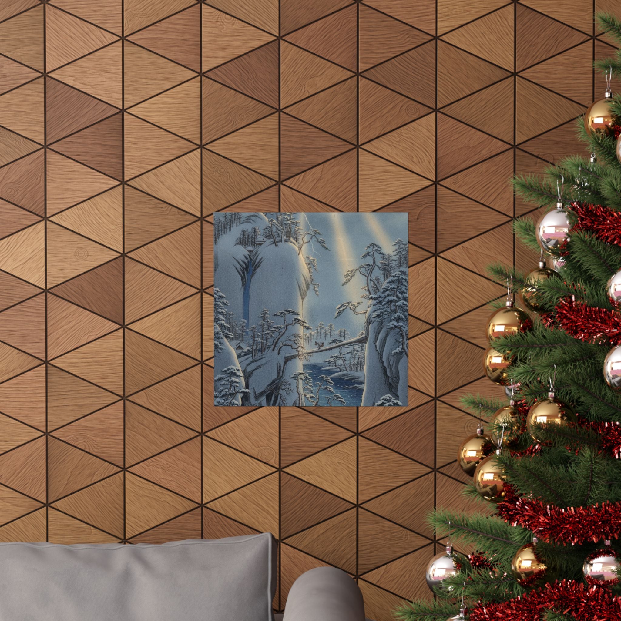 Dramatic Storm — River Gorge In Snow — Matte Poster