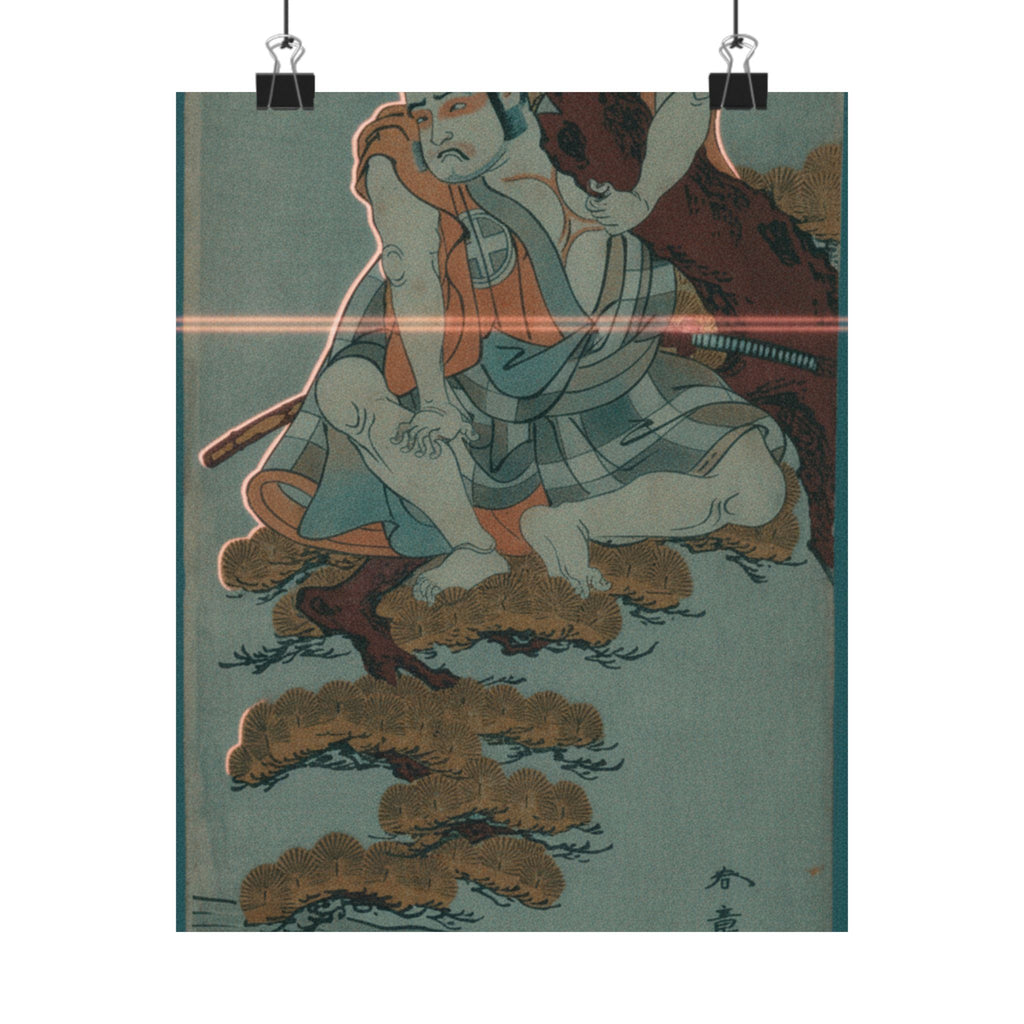 Cinematic — The Actor Otani Hiroemon Iii Watching From The Branches Of A Pine Tree Overhangi — Matte Poster