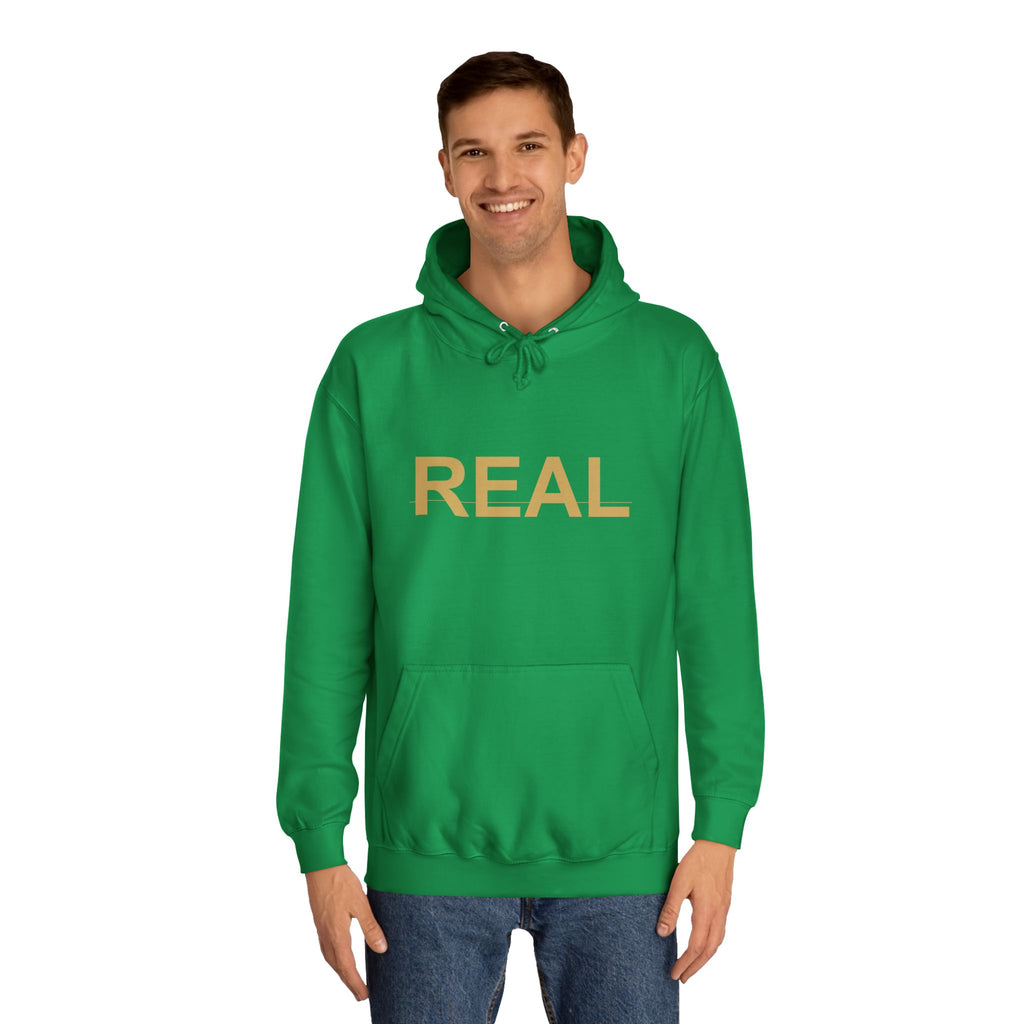 REAL Gold Block Letter Minimalist Statement Hoodie