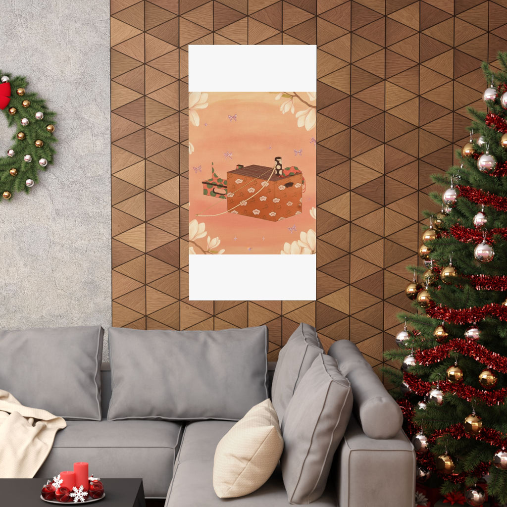 Southern Sunset — Box For Sugoroku Game (A Kind Of Backgammon), Bow And Drum — Matte Poster