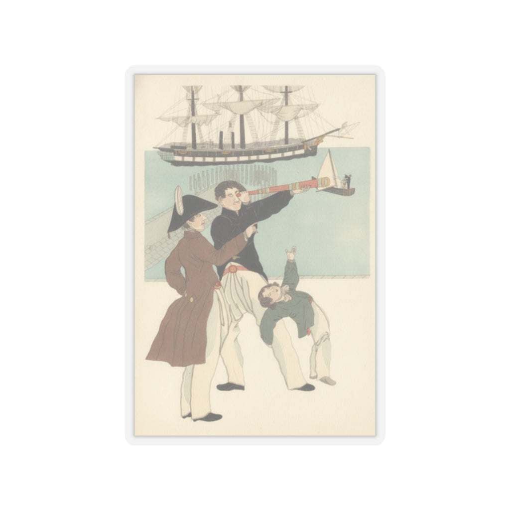 Botanical — Russians Enjoying A Holiday In Yokohama (Yokohama Kyūjitsu Roshiajin Yūkō) — Kiss-Cut Sticker