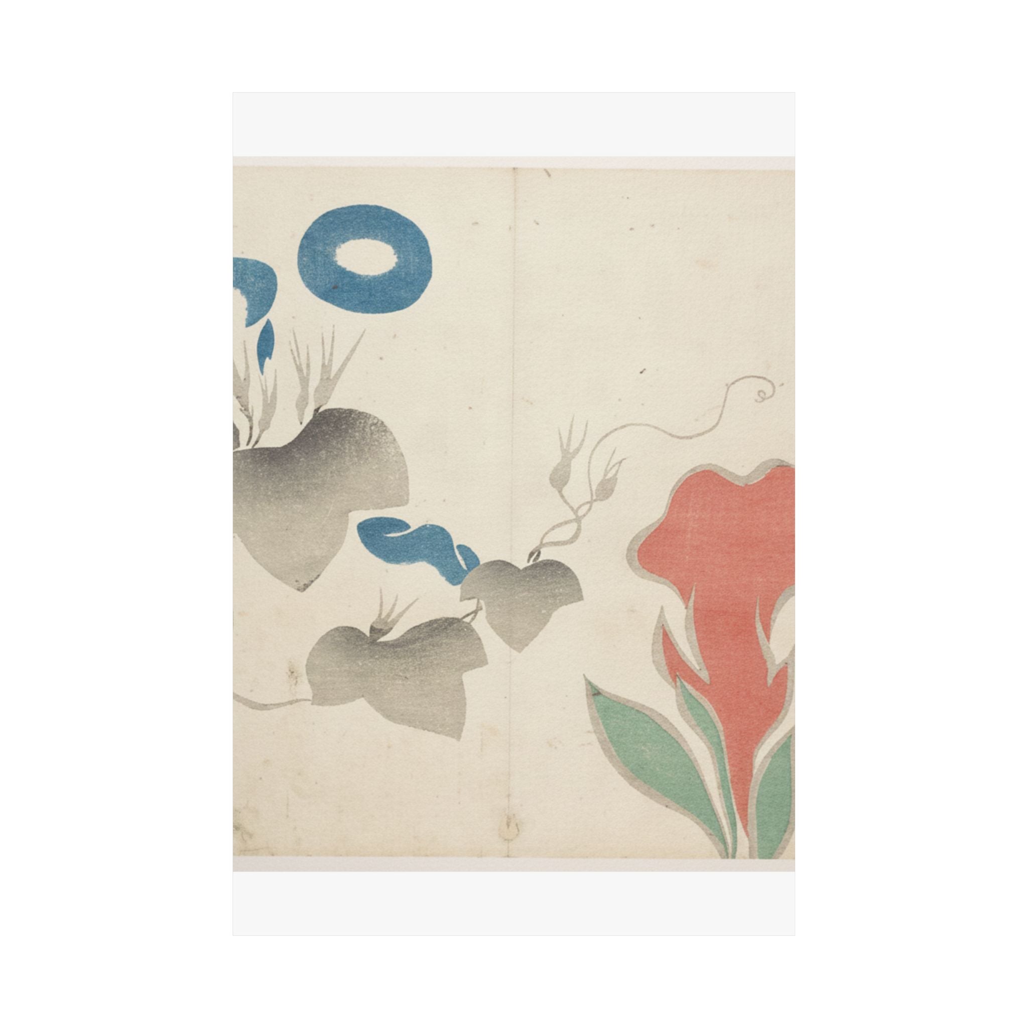Watercolor — Design Of Morning–Glory And Other Flowers — Matte Poster