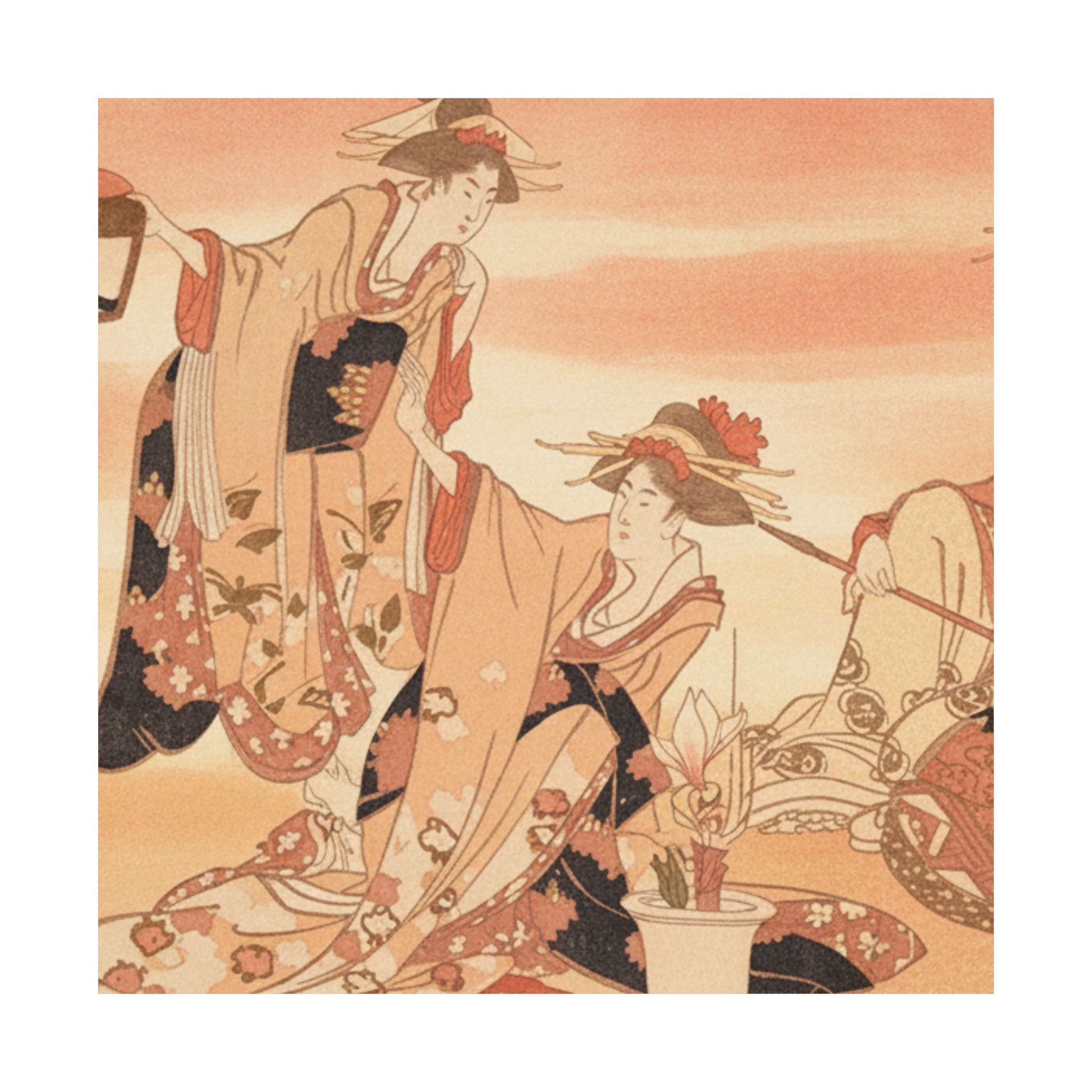 Southern Sunset — Three Young Ladies Visiting Together — Matte Poster