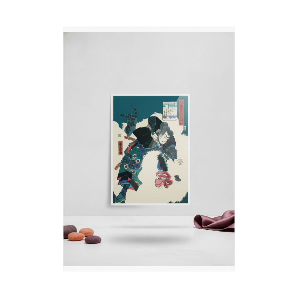 Product Marketing — The Warrior Slaying The Giant White Hihi — Matte Poster