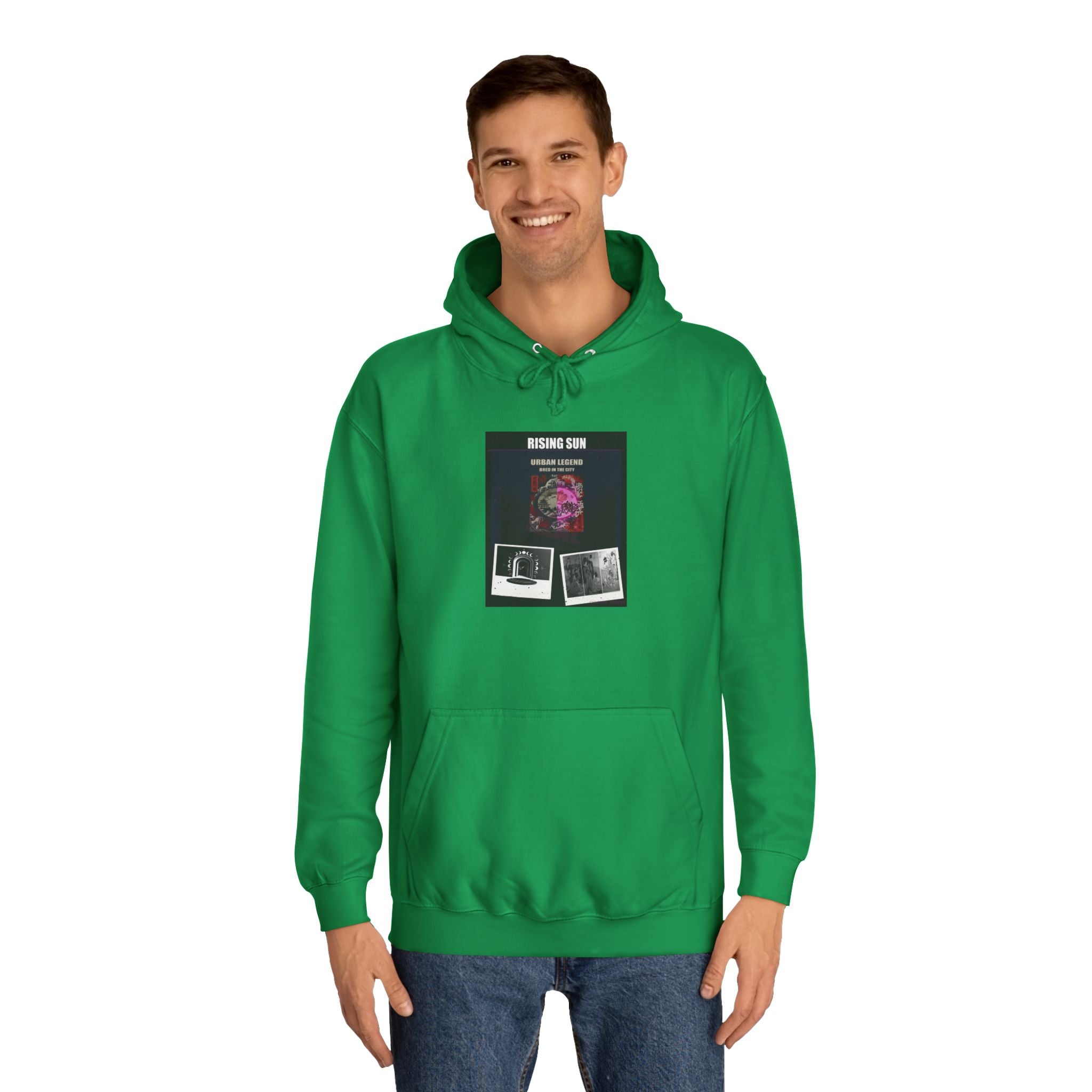 RISING SUN Magenta Night Poster Collage Hoodie