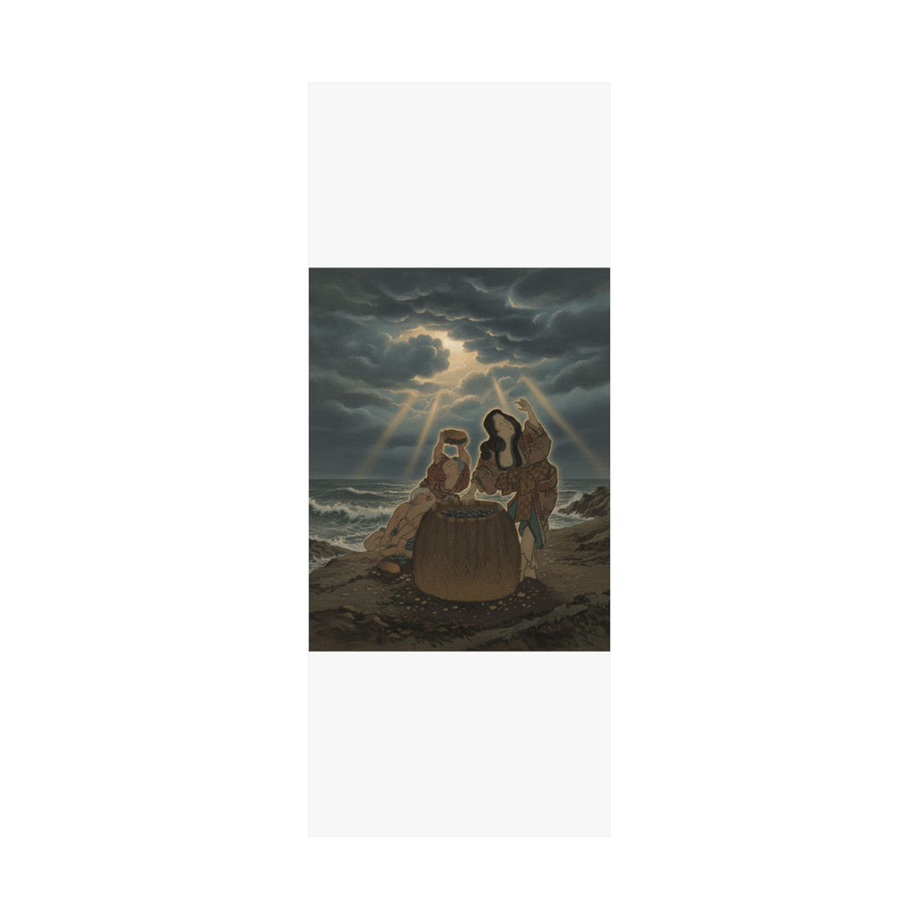 Dramatic Storm — Fisherwoman With A Basket And Two Boys — Matte Poster
