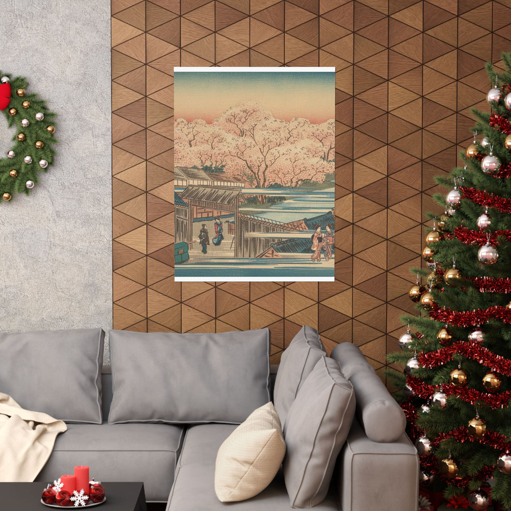 Scenic Nature — Morning Cherries At Yoshiwara — Matte Poster
