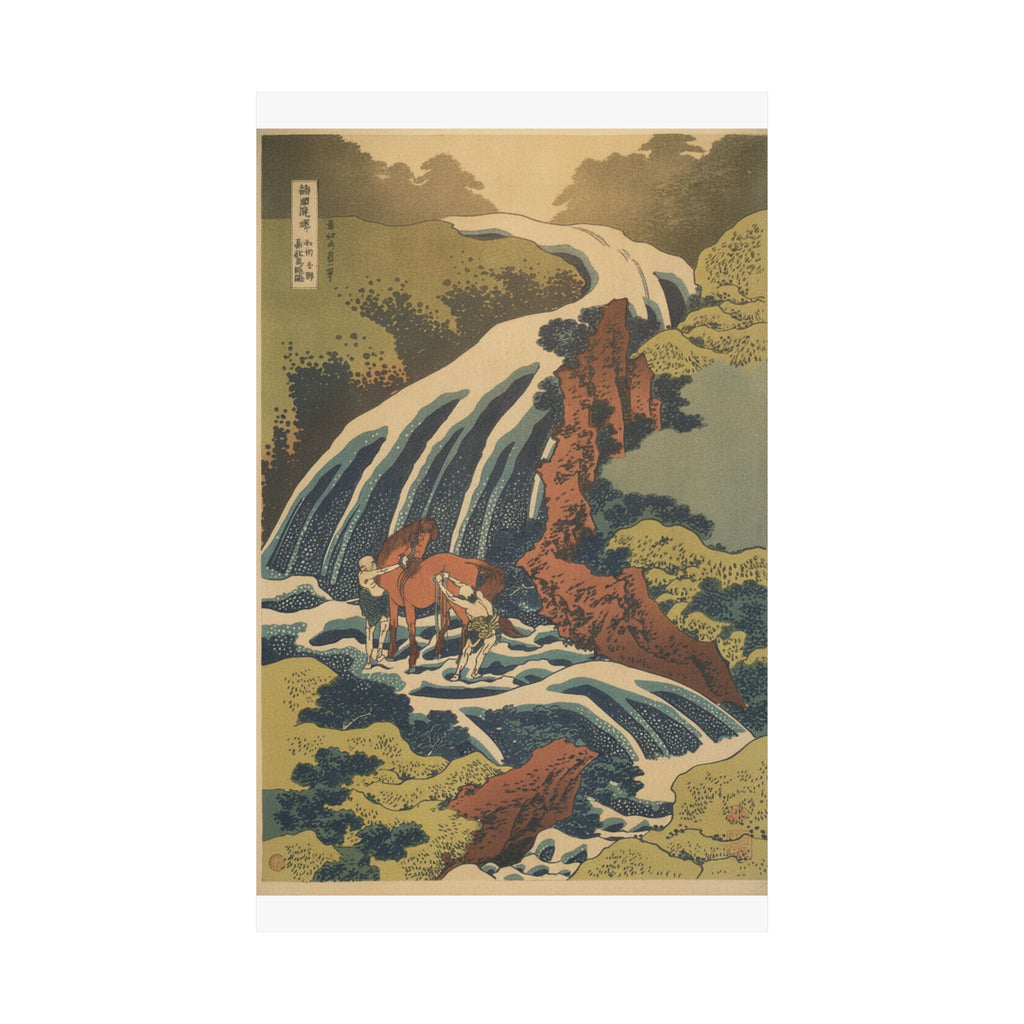 Scenic Nature — The Waterfall Where Yoshitsune Washed His Horse At Yoshino In Yamato Province (W — Matte Poster
