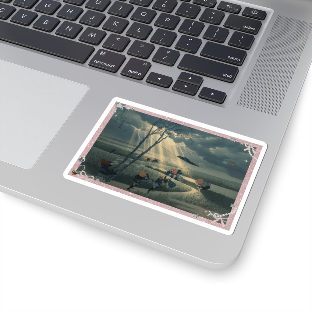 Dramatic Storm — Ejiri In Suruga Province (Sunshū Ejiri), From The Series Thirty-Six Views Of Mou — Kiss-Cut Sticker