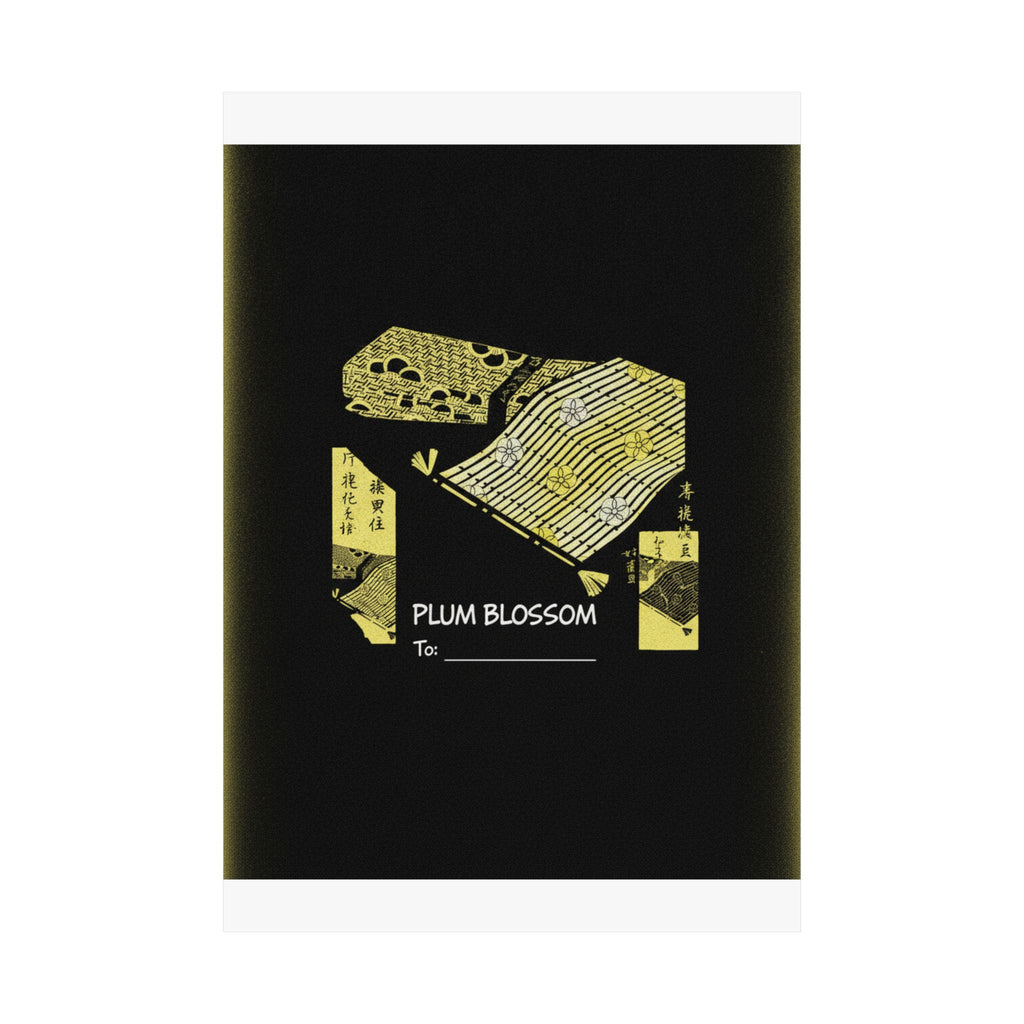 Streetwear Collage — Pattern Of Plum Blossom — Matte Poster