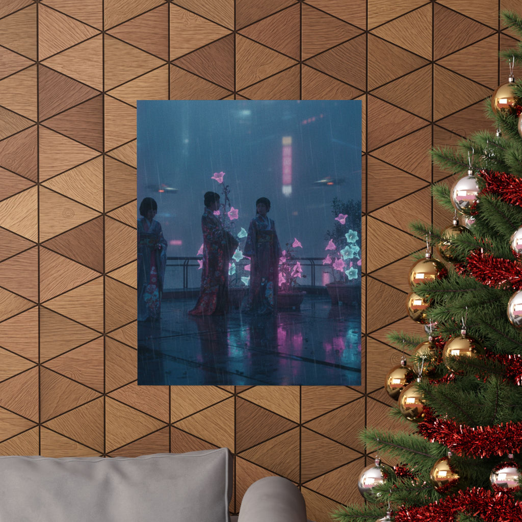 Neon Noir — Bellflowers (Asagao), From The Series Genji In Fashionable Modern Guise (Fūryū Y — Matte Poster