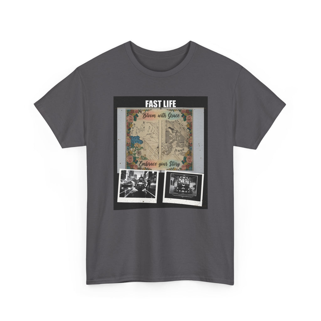 FAST LIFE Vintage Floral Collage Poster Graphic Tee