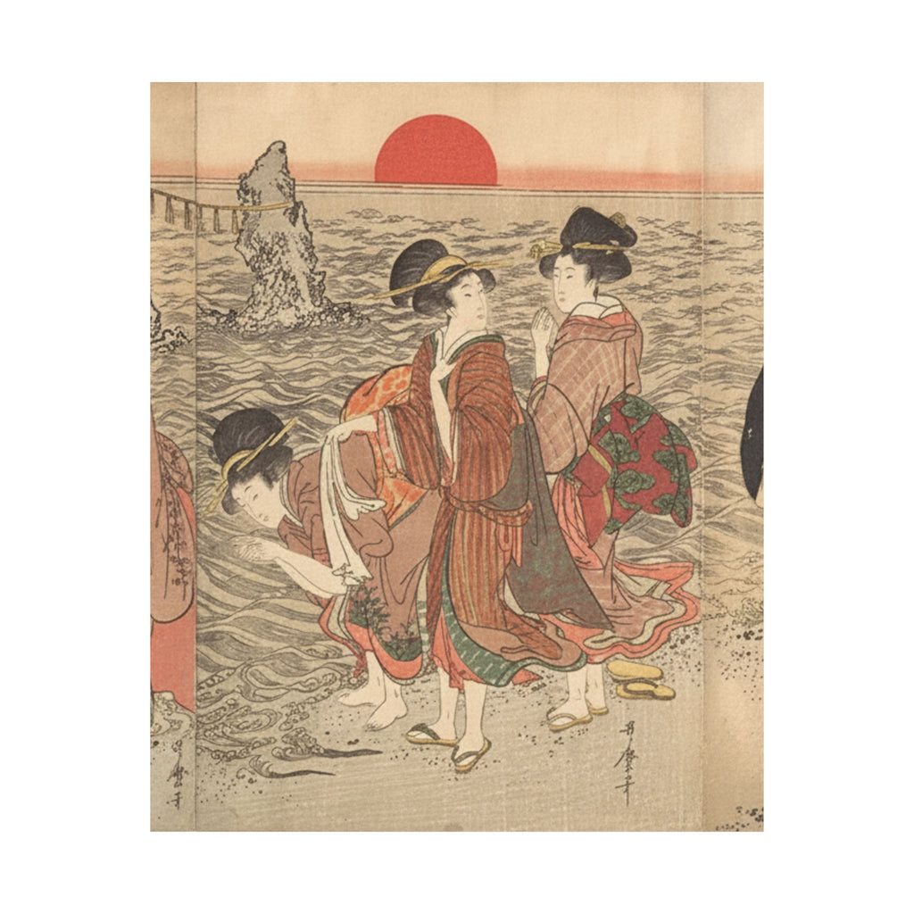 Ecommerce Main — Women Worshipping The Rising Sun Between The Twin Rocks At Ise — Matte Poster