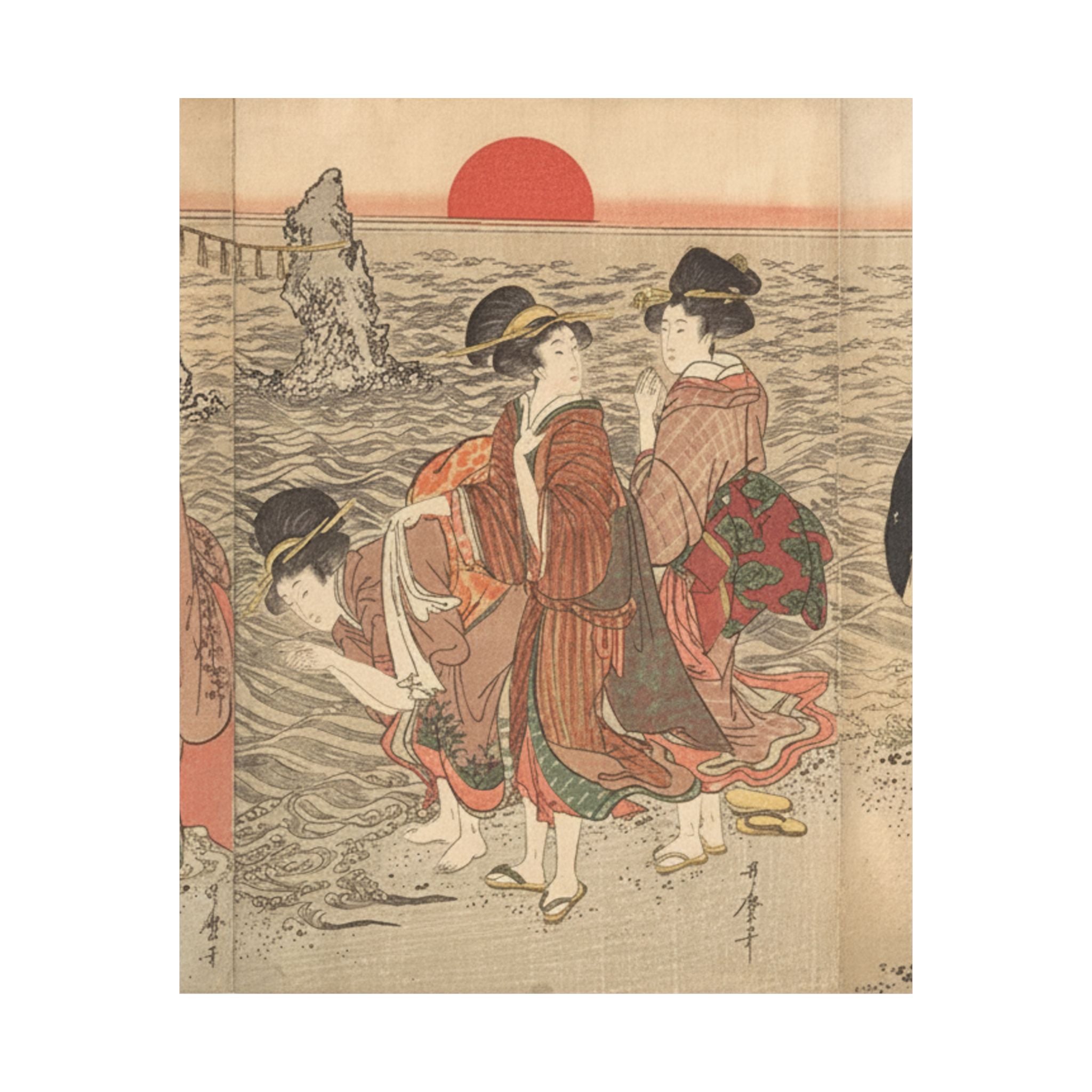 Ecommerce Main — Women Worshipping The Rising Sun Between The Twin Rocks At Ise — Matte Poster