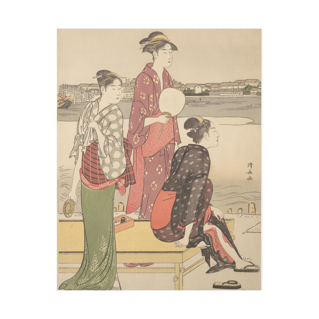 Watercolor — Evening On The Banks Of The Sumida River — Matte Poster