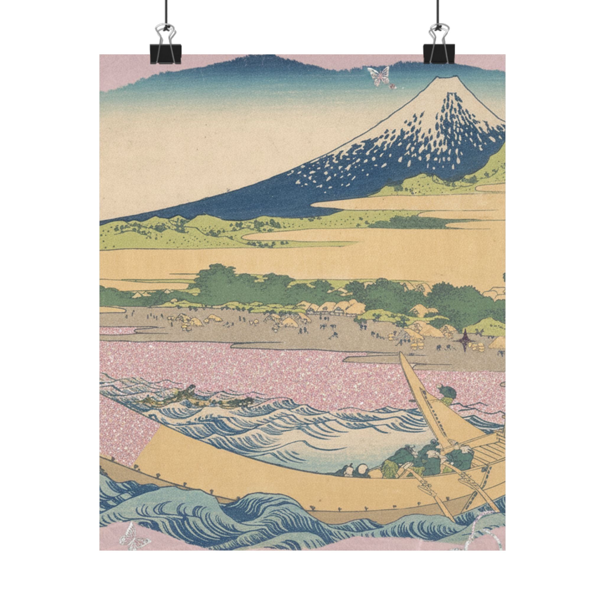 Scenic Nature — Tago Bay Near Ejiri On The Tōkaidō (Tōkaidō Ejiri Tago No Ura Ryaku Zu), From Th — Matte Poster