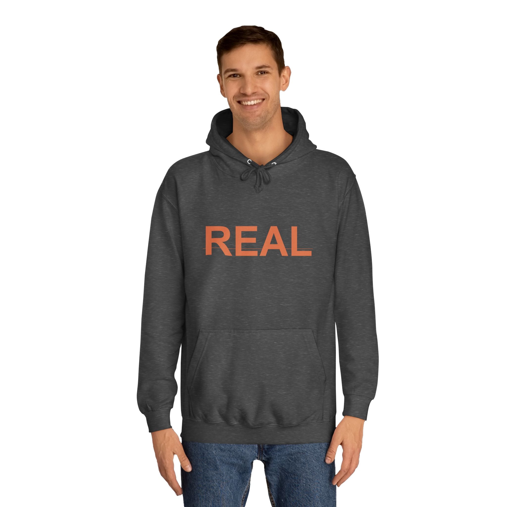 REAL Bold Burnt-Orange Minimal Typography Hoodie