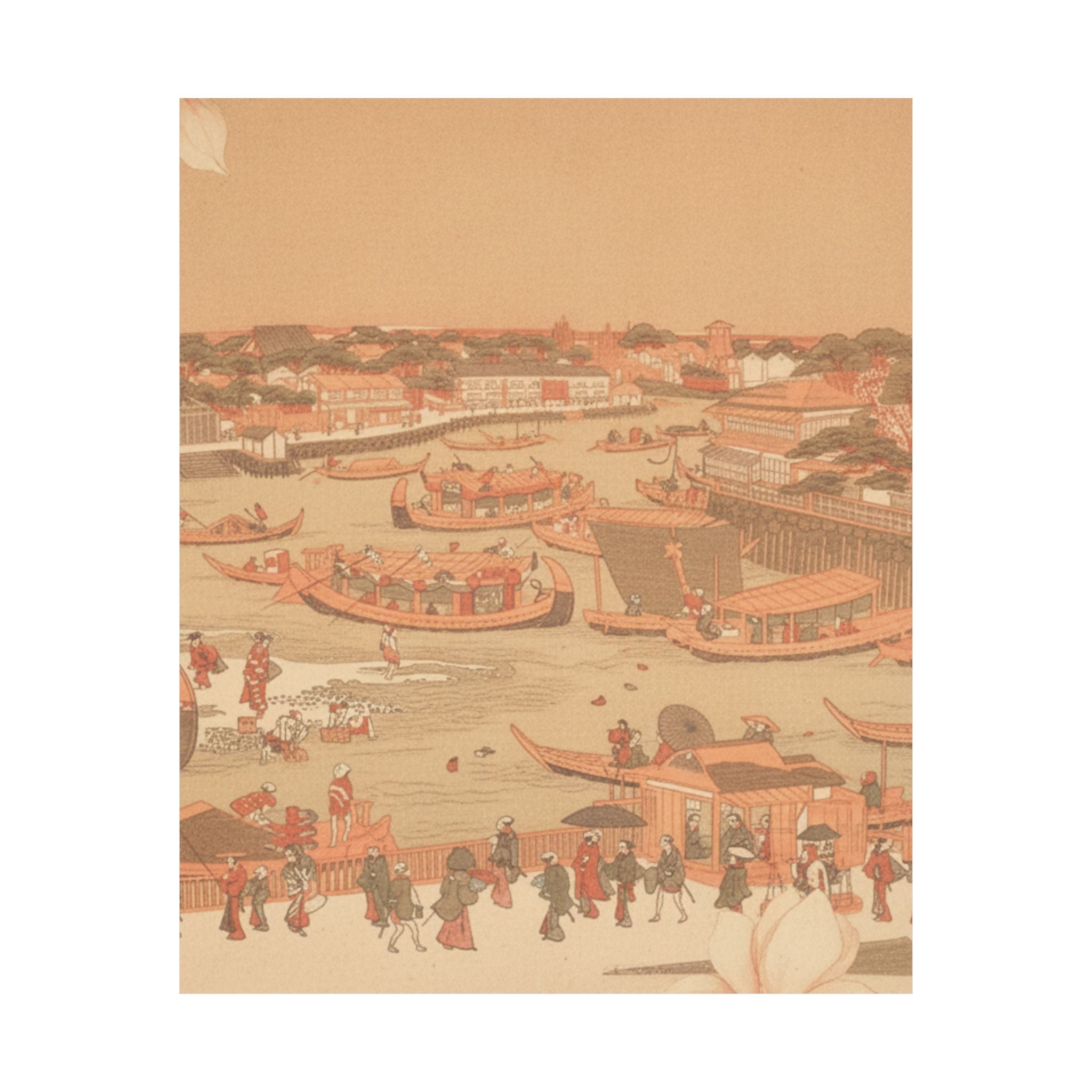 Southern Sunset — New Great Bridge At Naka Zu In Edo — Matte Poster