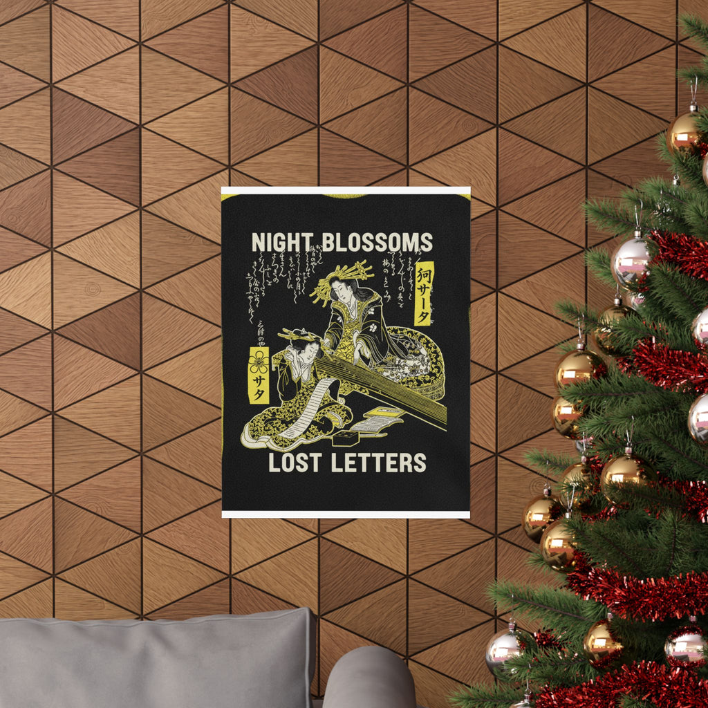 Streetwear Collage — Two Courtesans, One Playing A Koto (Harp) And The Other Reading A Letter — Matte Poster