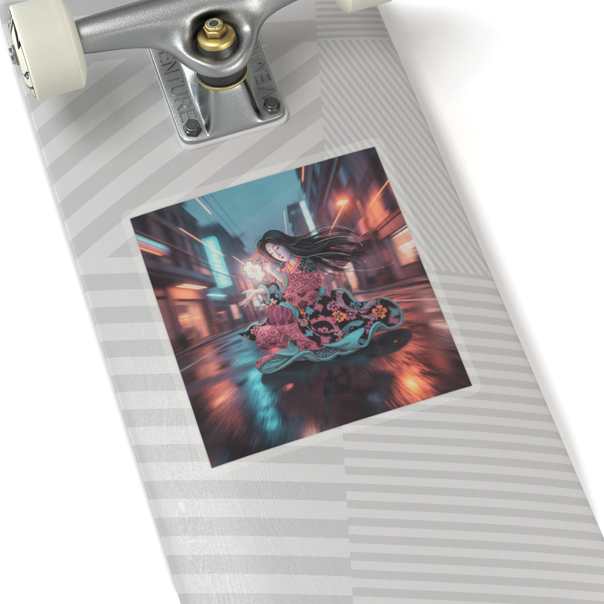 Fast Furious — Woman Playing The Tsuzumi — Kiss-Cut Sticker