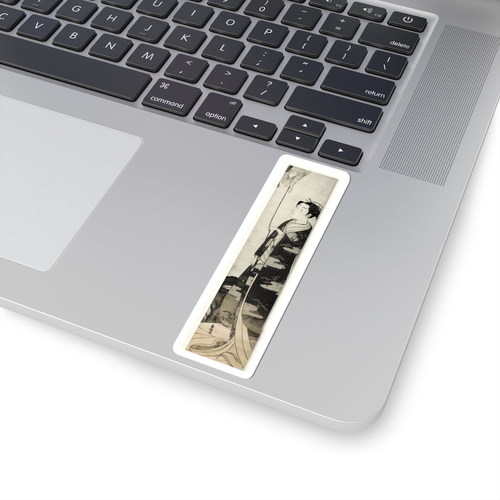 Ecommerce Main — A Woman Playing With A Monkey Which Has Climbed A Tree — Kiss-Cut Sticker