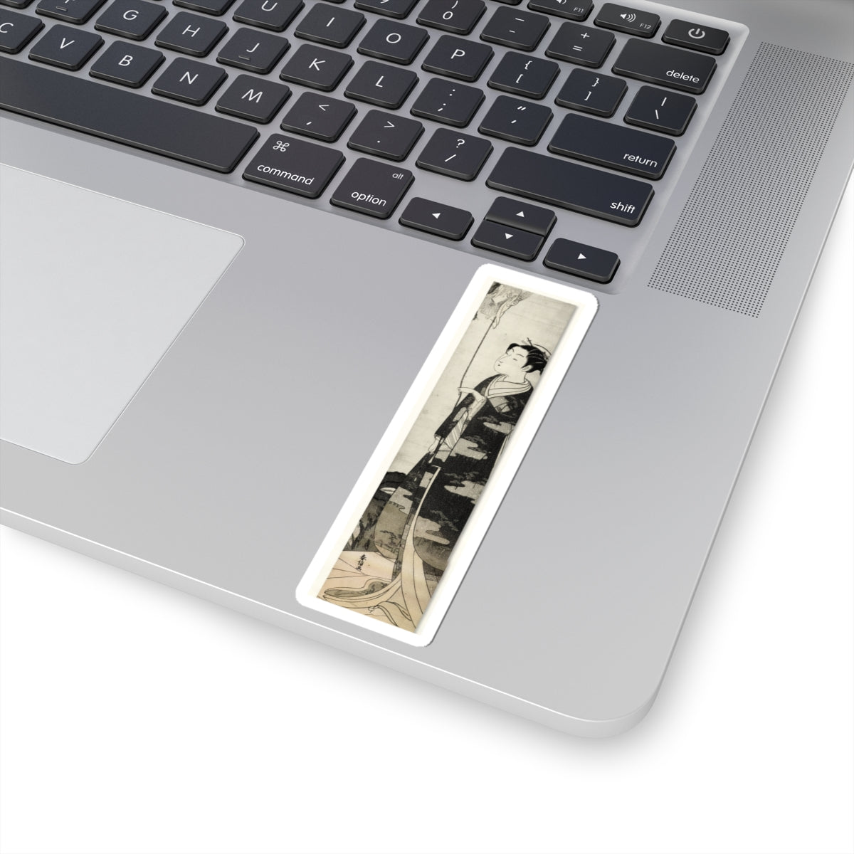 Ecommerce Main — A Woman Playing With A Monkey Which Has Climbed A Tree — Kiss-Cut Sticker