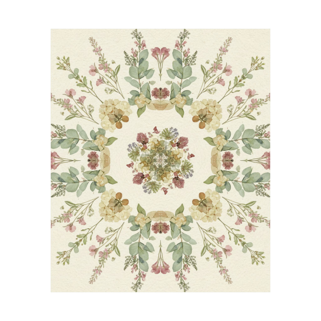 Pressed Wildflower Symmetry Cottagecore Botanical Poster