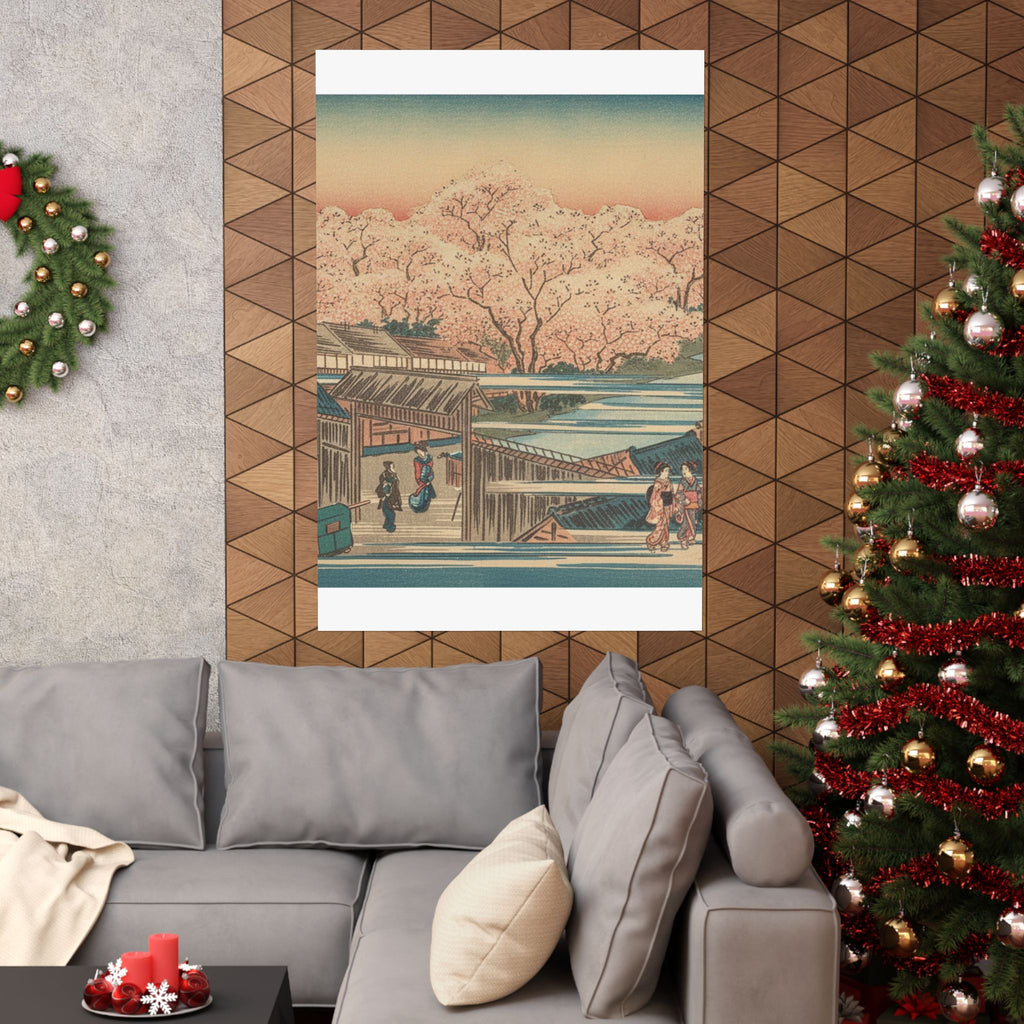 Scenic Nature — Morning Cherries At Yoshiwara — Matte Poster