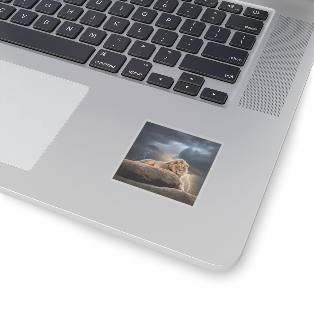 Dramatic Storm — Lion — Kiss-Cut Sticker