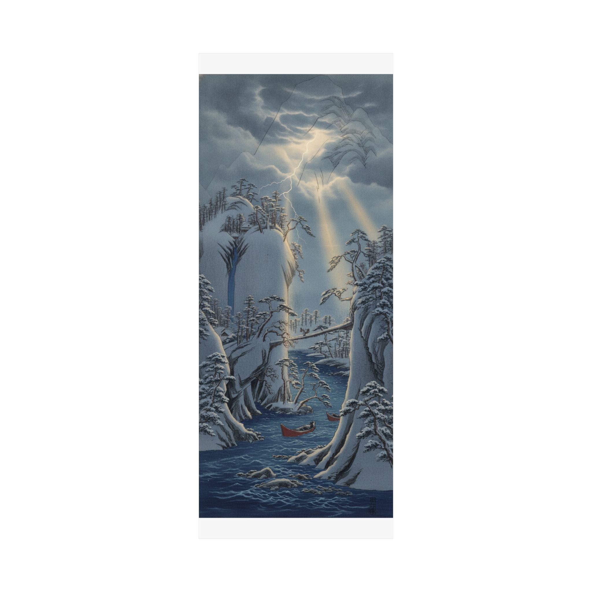 Dramatic Storm — River Gorge In Snow — Matte Poster