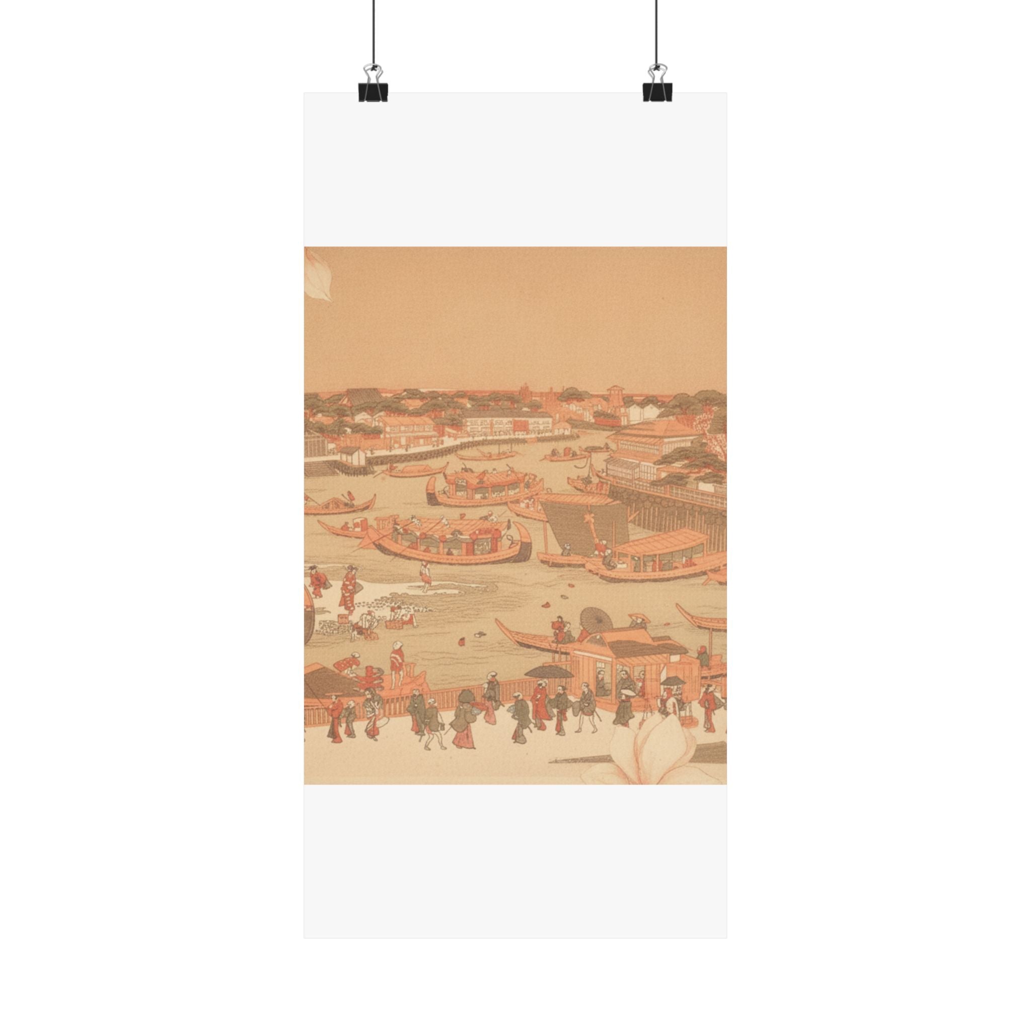 Southern Sunset — New Great Bridge At Naka Zu In Edo — Matte Poster