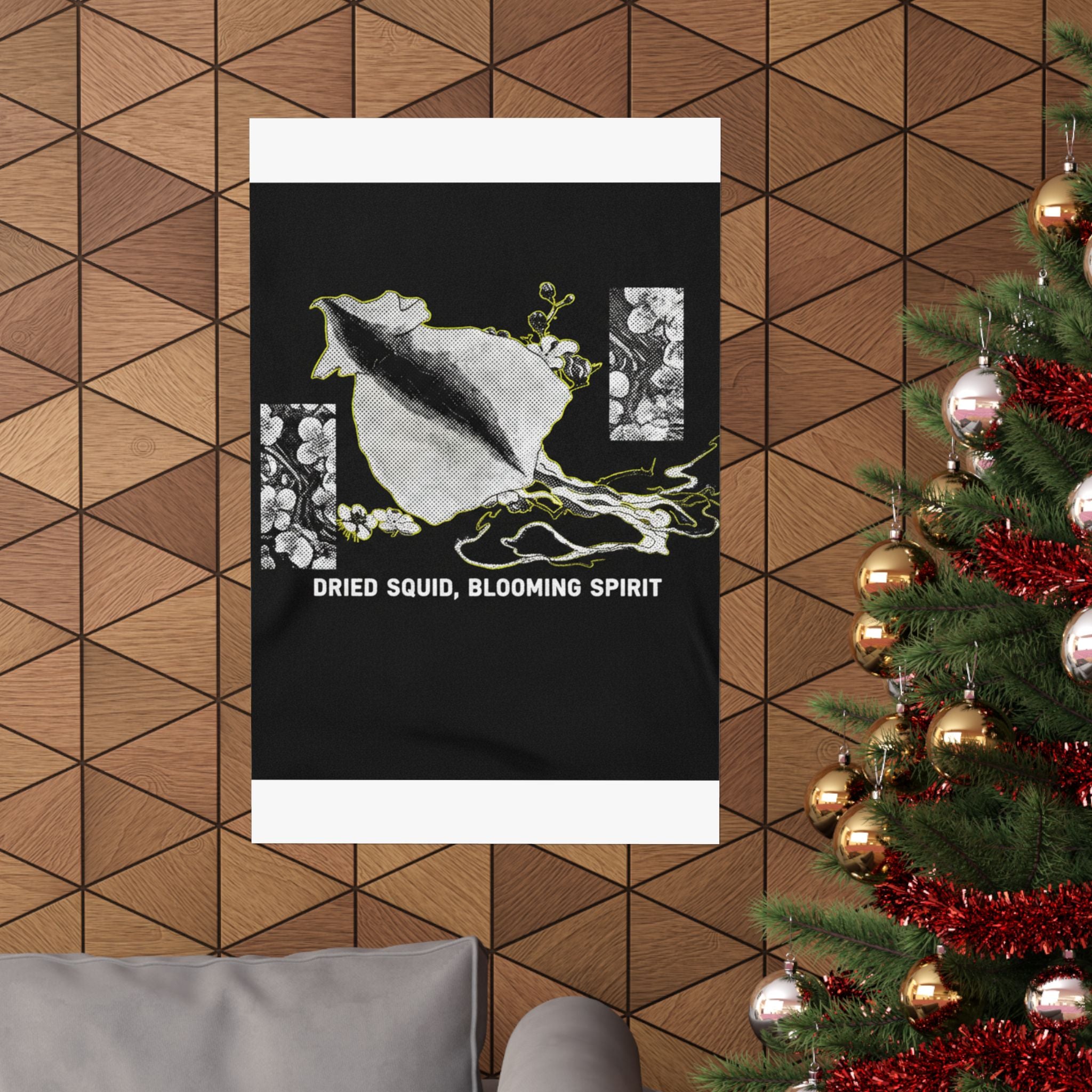 Streetwear Collage — Dried Cuttle-Fish And Plum Blossoms — Matte Poster