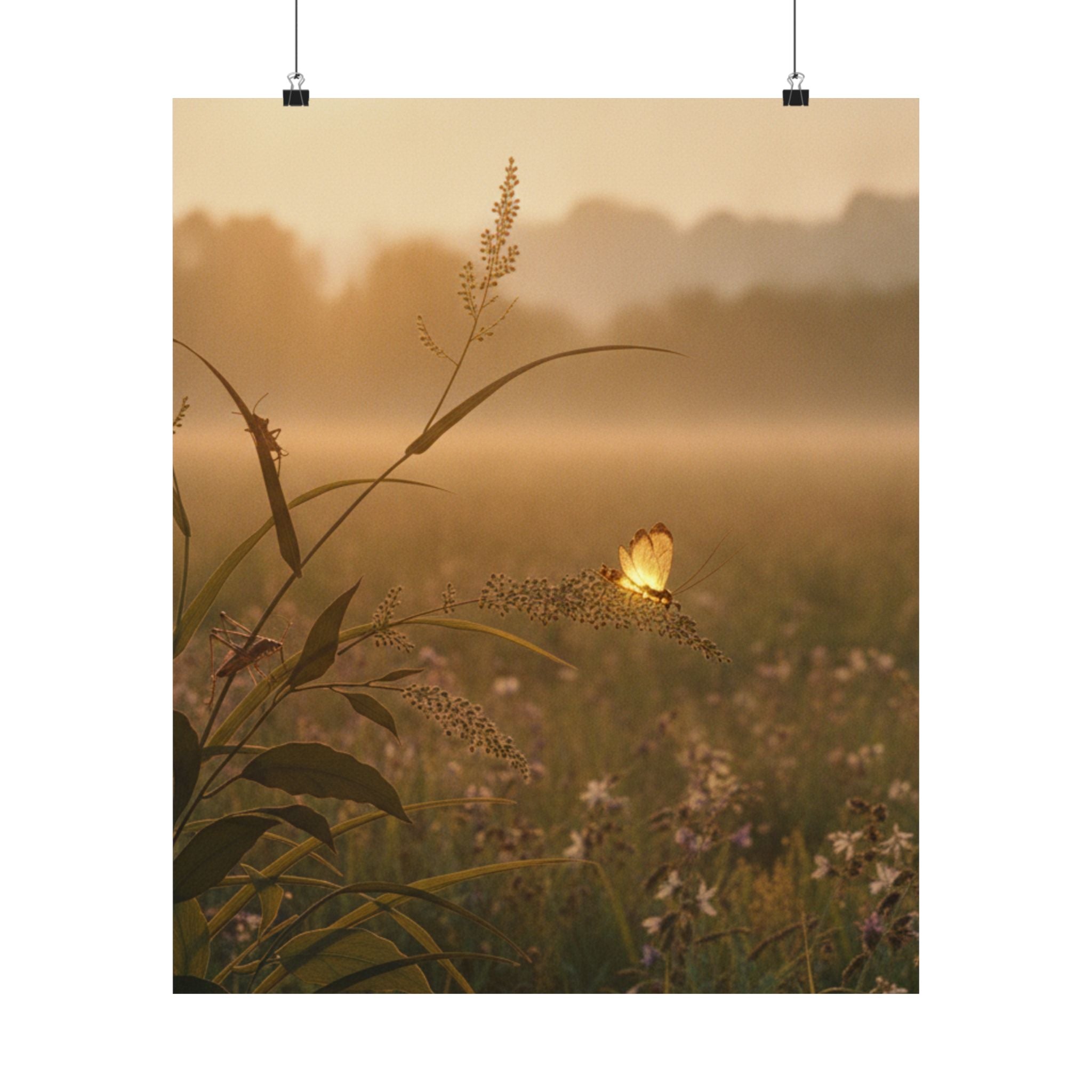 Scenic Nature — Tree Cricket (Matsumushi); Firefly (Hotaru), From The Picture Book Of Crawling C — Matte Poster