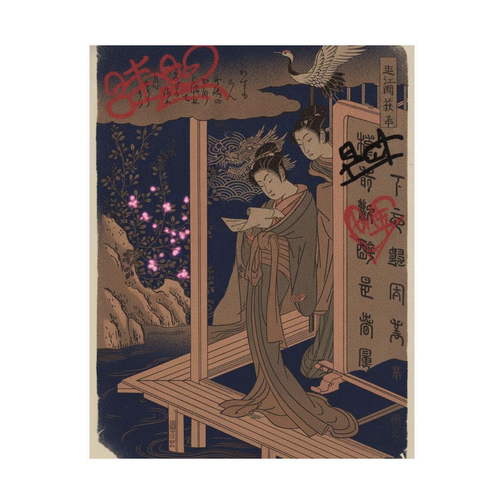 Japanese Street — Bush Clover In Province Of Omi — Matte Poster