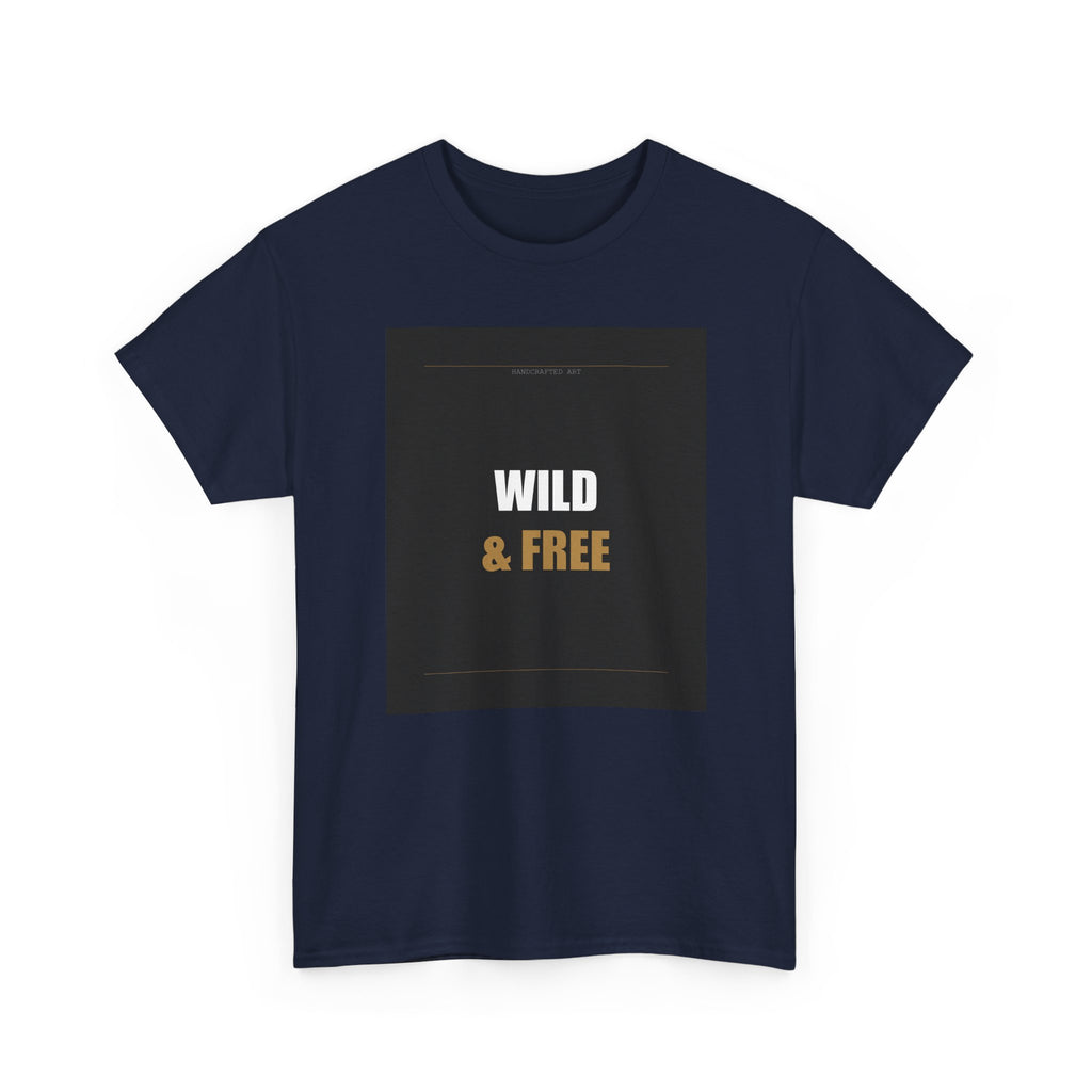 Wild & Free Two-Tone Minimal Typography Graphic Tee