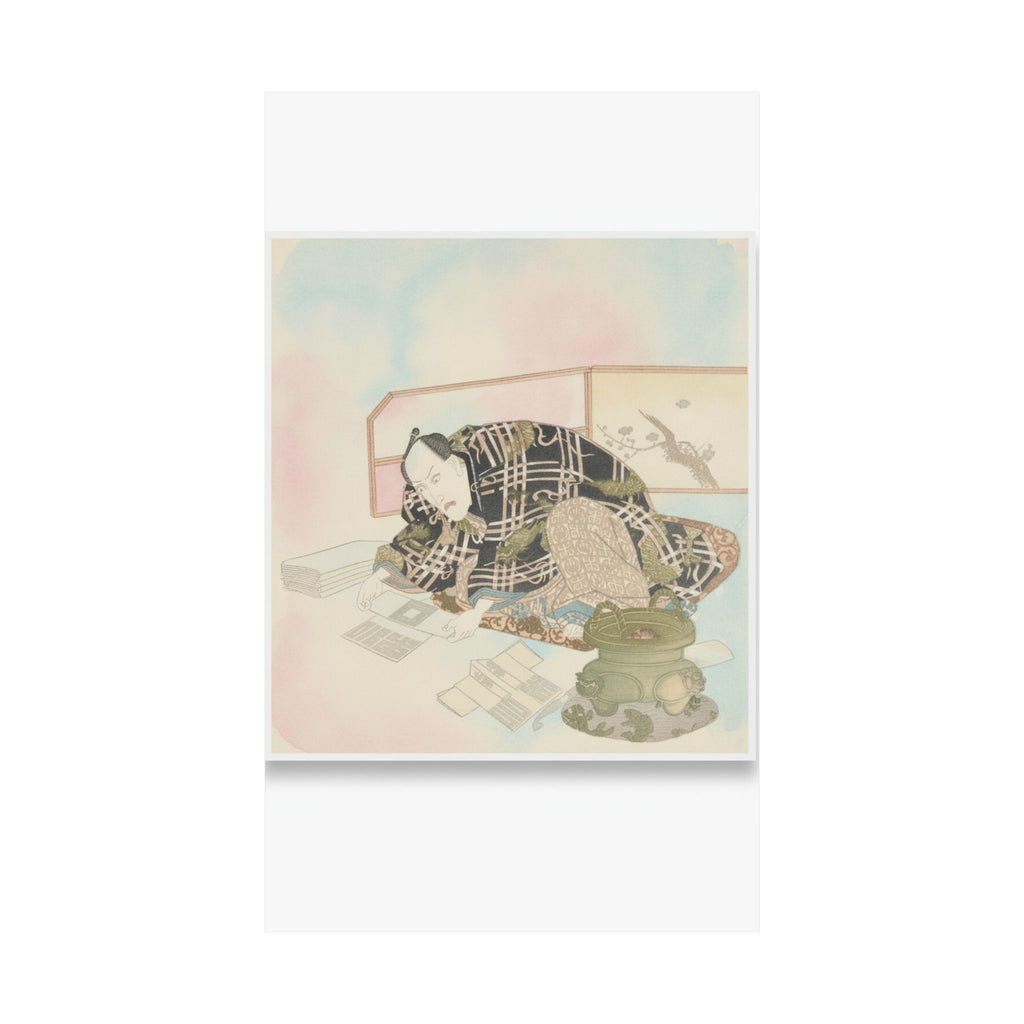 Watercolor — Ichikawa Danjūrō Vii Preparing New Year'S Gifts — Matte Poster