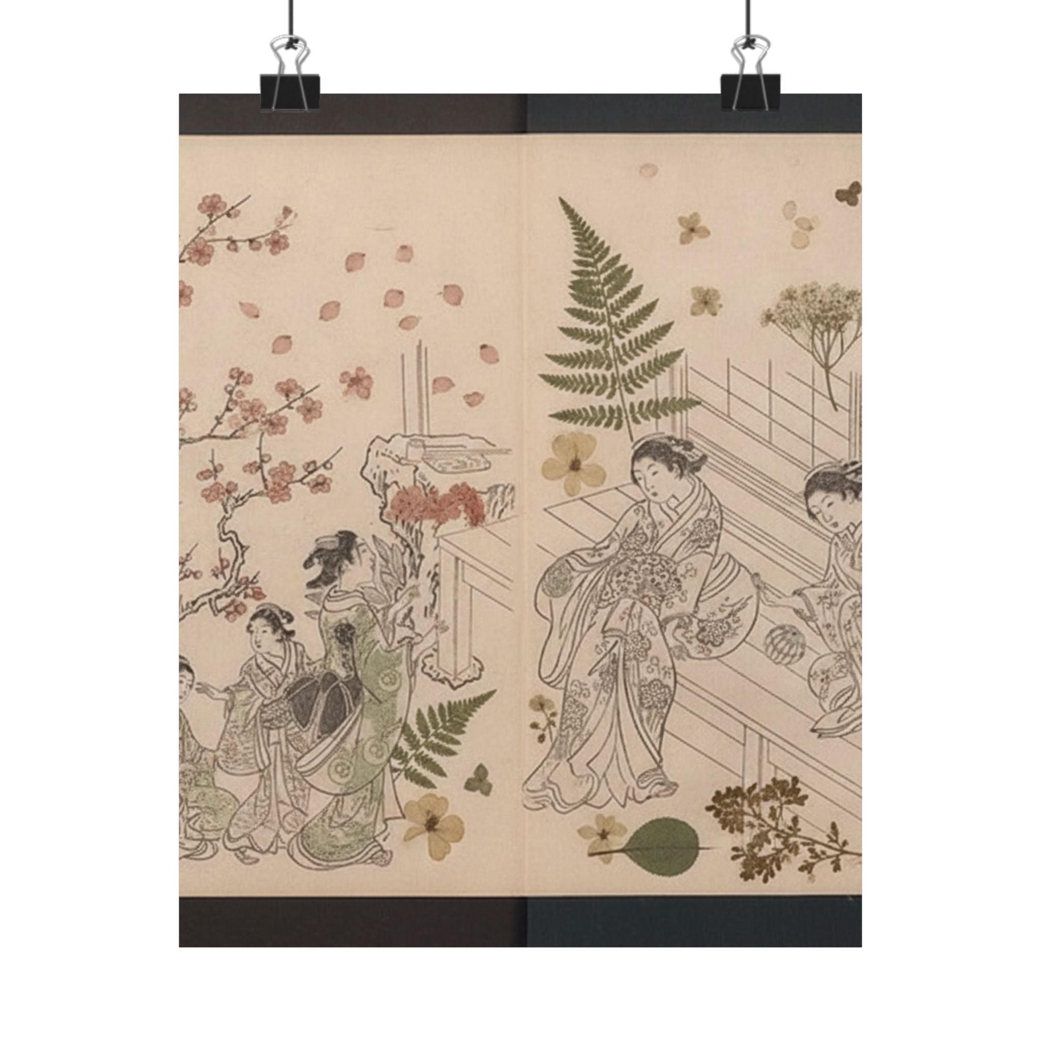 Botanical — True Reflections On The Life And Manners Of A Woman (Ehon Masukagami) 絵本十寸鏡 — Matte Poster