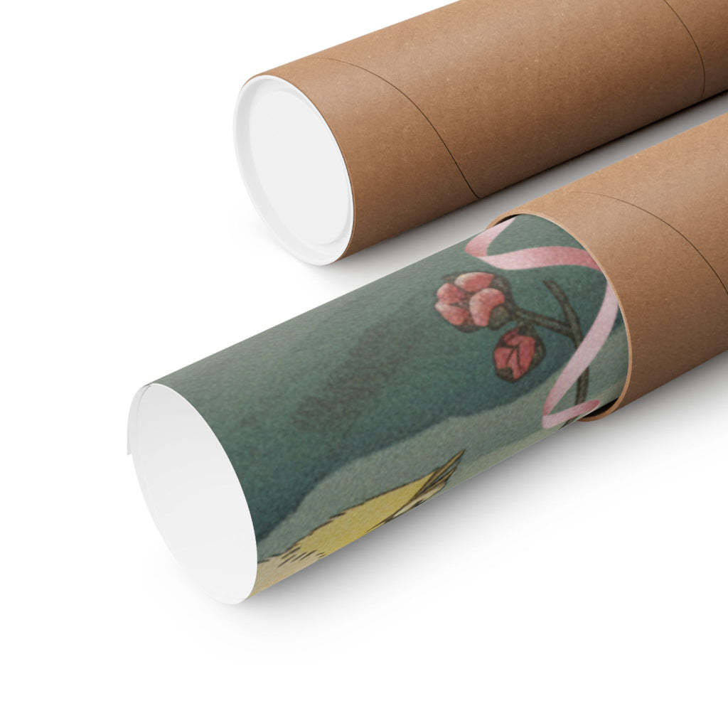 Scenic Nature — Bush Warbler On A Plum Branch (Ume Ni Uguisu) — Matte Poster