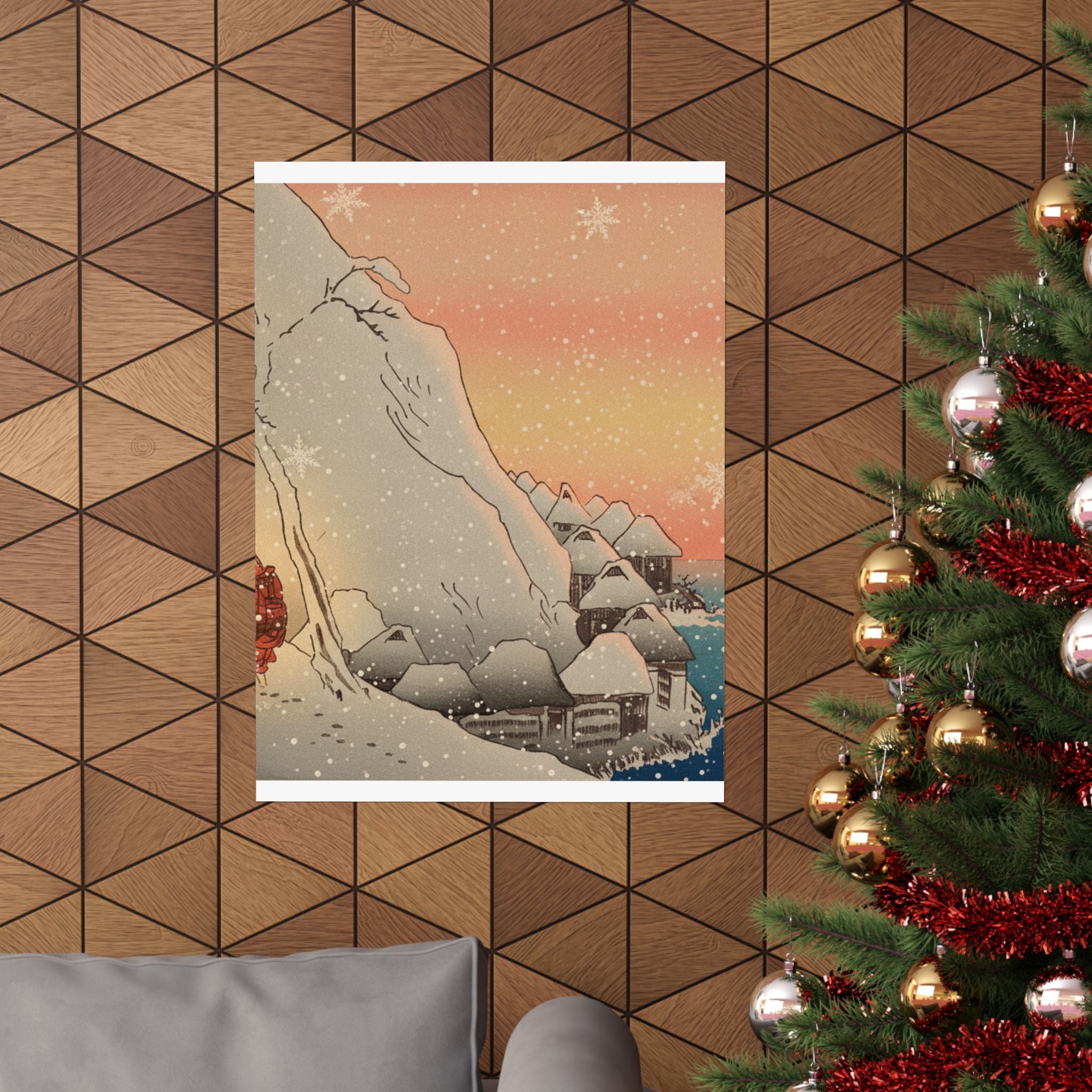 Southern Sunset — Nichiren In Snow At Tsukahara, Sodo Province — Matte Poster