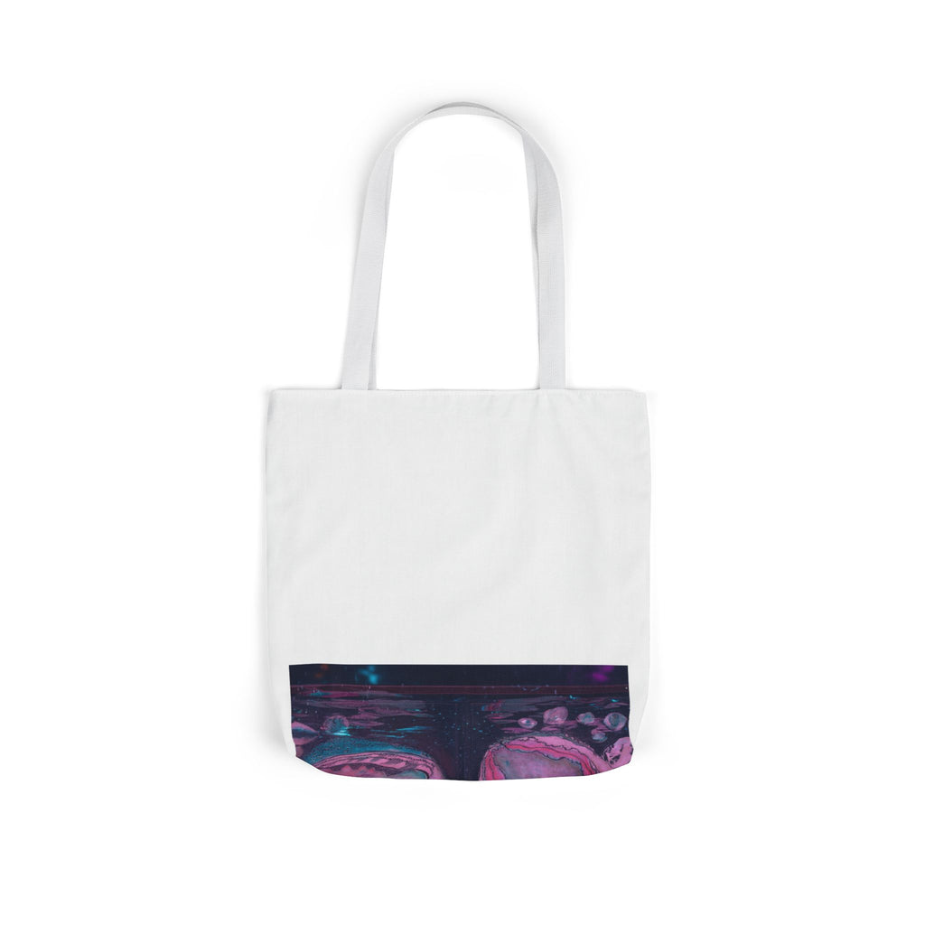 Neon Night Glow Agate Abstract Photo Canvas Tote Bag
