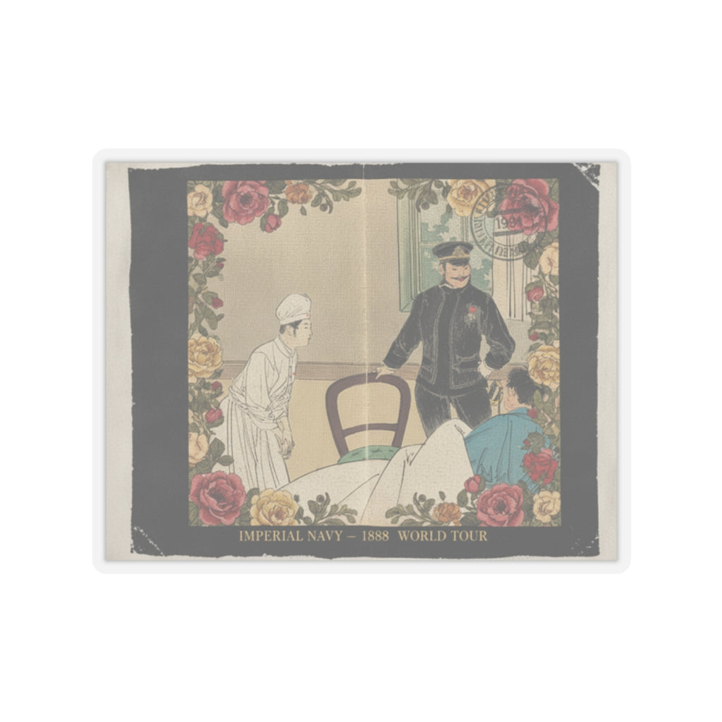 Vintage Bootleg — The Torpedo Officer (Suirai Shikan), Frontispiece Illustration From The Literary — Kiss-Cut Sticker