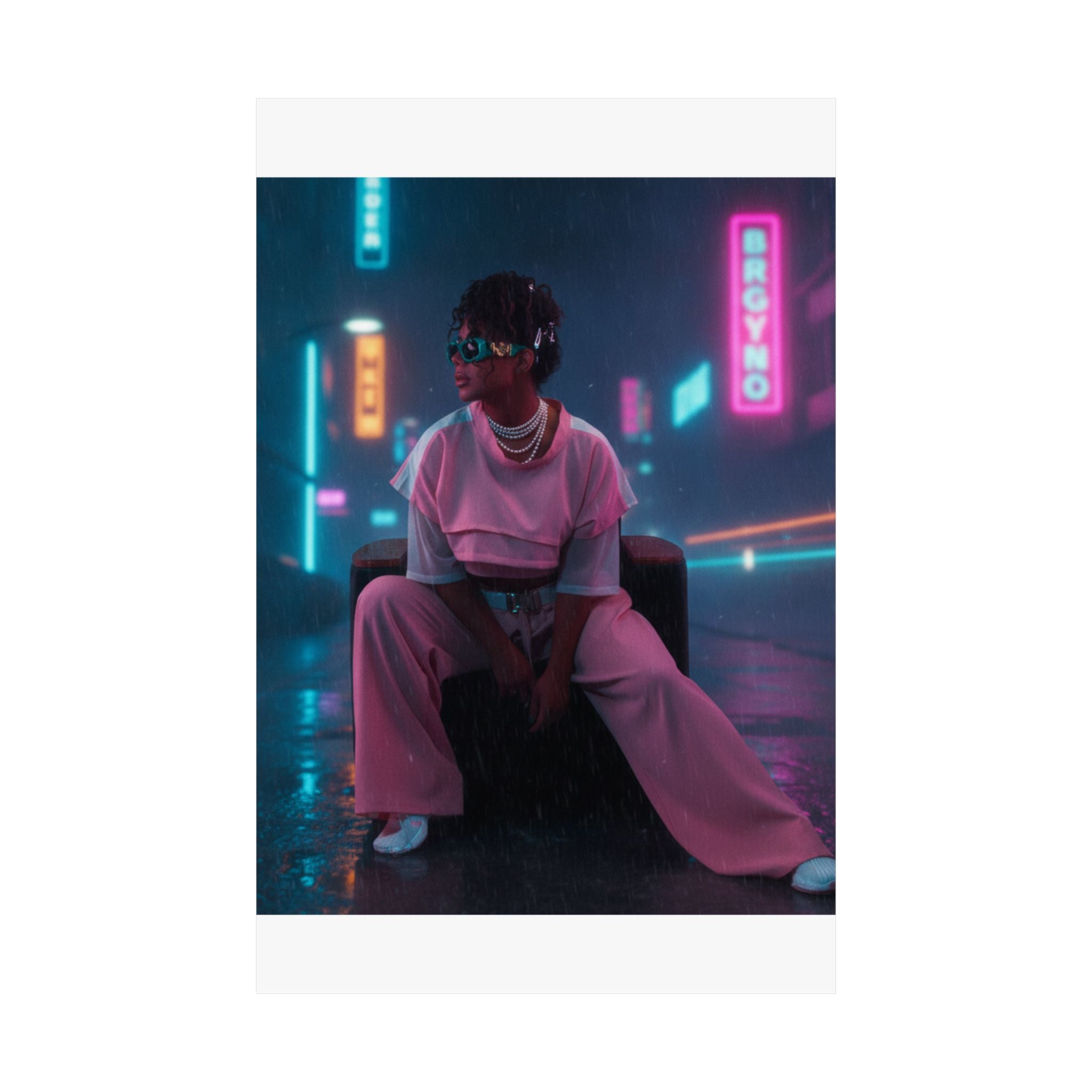 Neon Noir — Person — Matte Poster